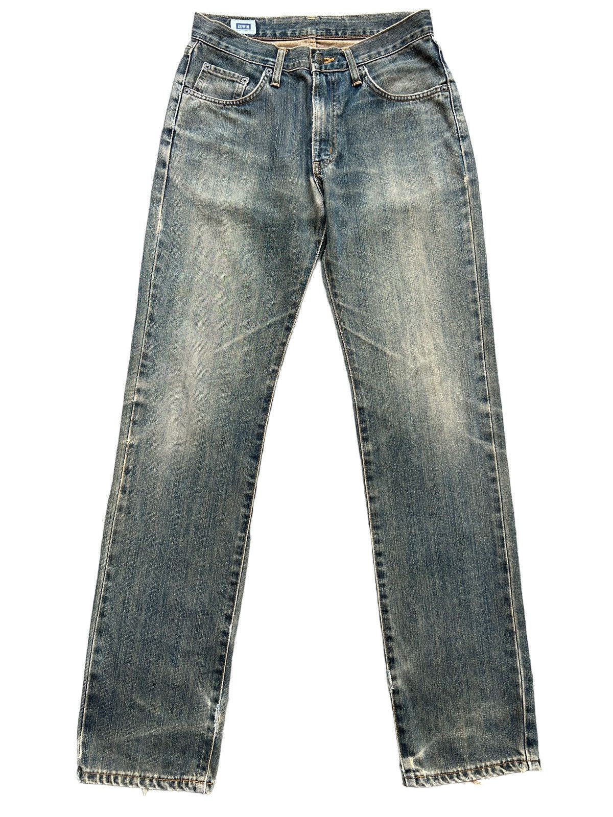 Edwin Vintage 90s Edwin Mudwash Distressed Denim Wide Jeans 30x34 Size US 30 / EU 46 - 1 Thumbnail