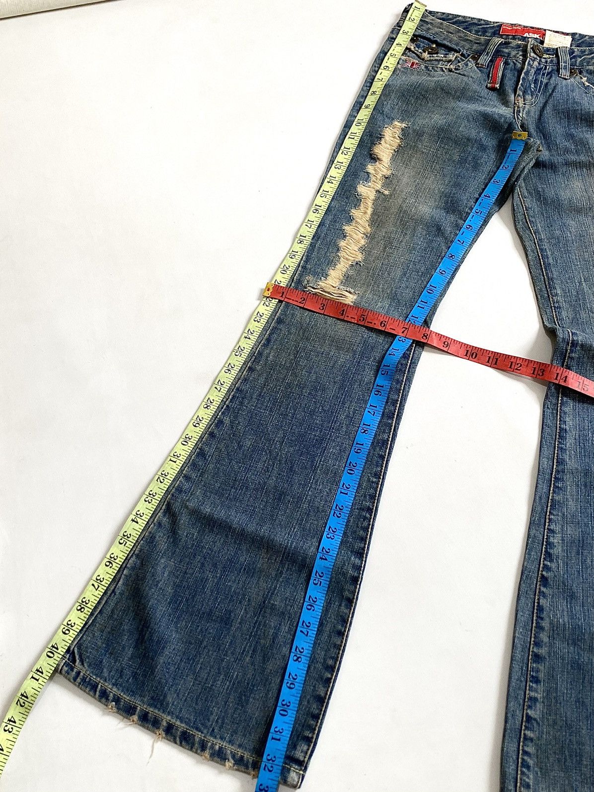 Hysteric Glamour 🔥Crazy Flare🔥 Distressed Jeans by Ask London LGB Style 🇬🇧 Size US 29 - 5 Thumbnail