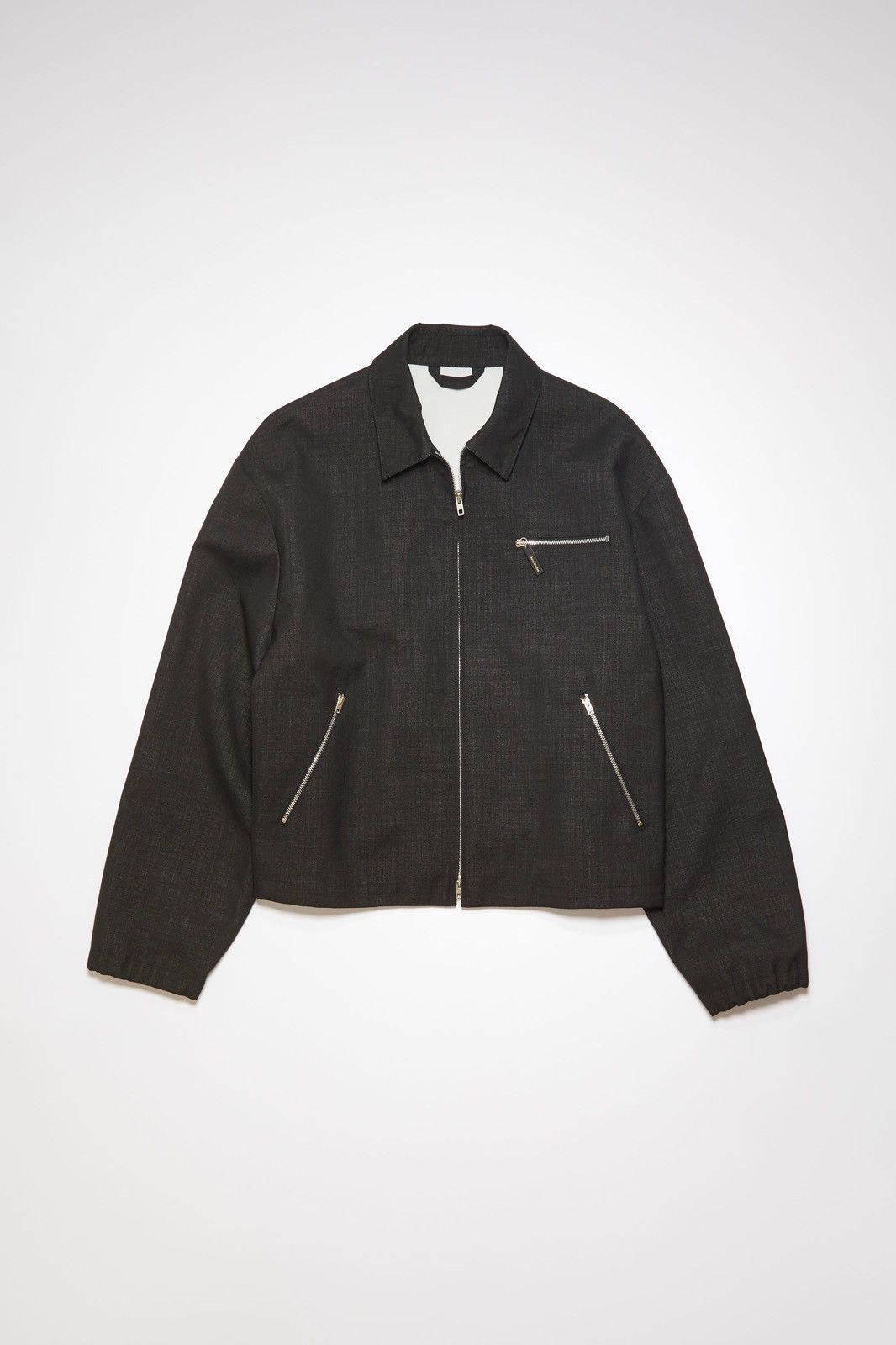 Pre-owned Acne Studios Wool Blend Zip Black Jacket | ModeSens