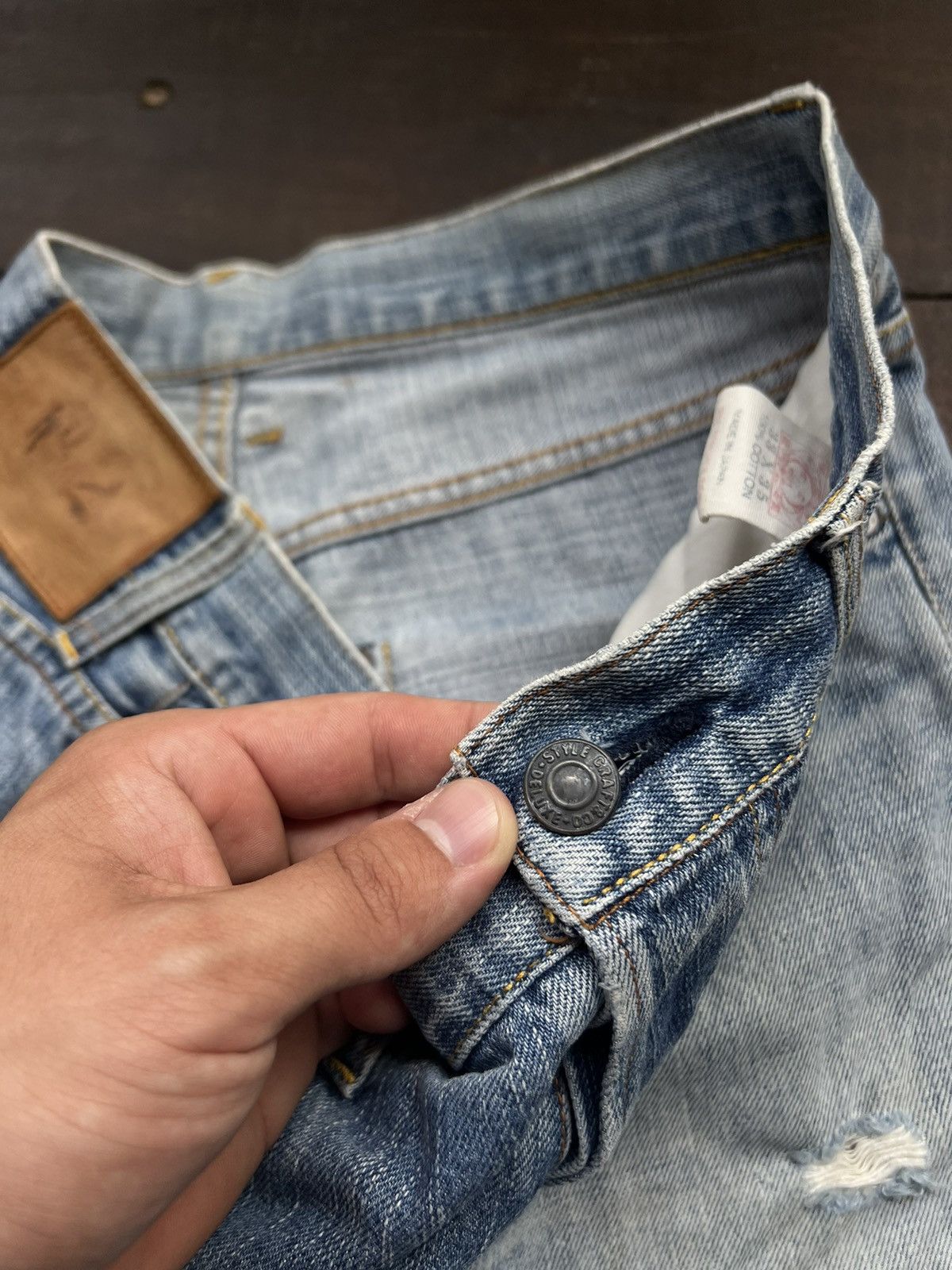 Evisu EVISU WASHED DISTRESSED SELVEDJE DAICOCK JEANS N2 Size US 33 - 8 Thumbnail