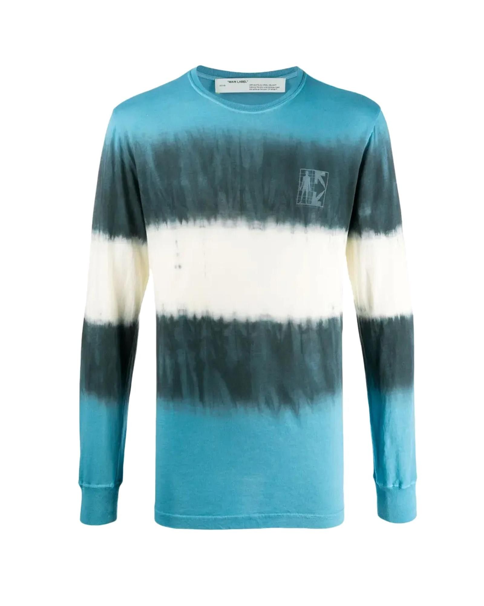 image of Off White Tye-Dye Print Crewneck Top, Men's (Size Large)