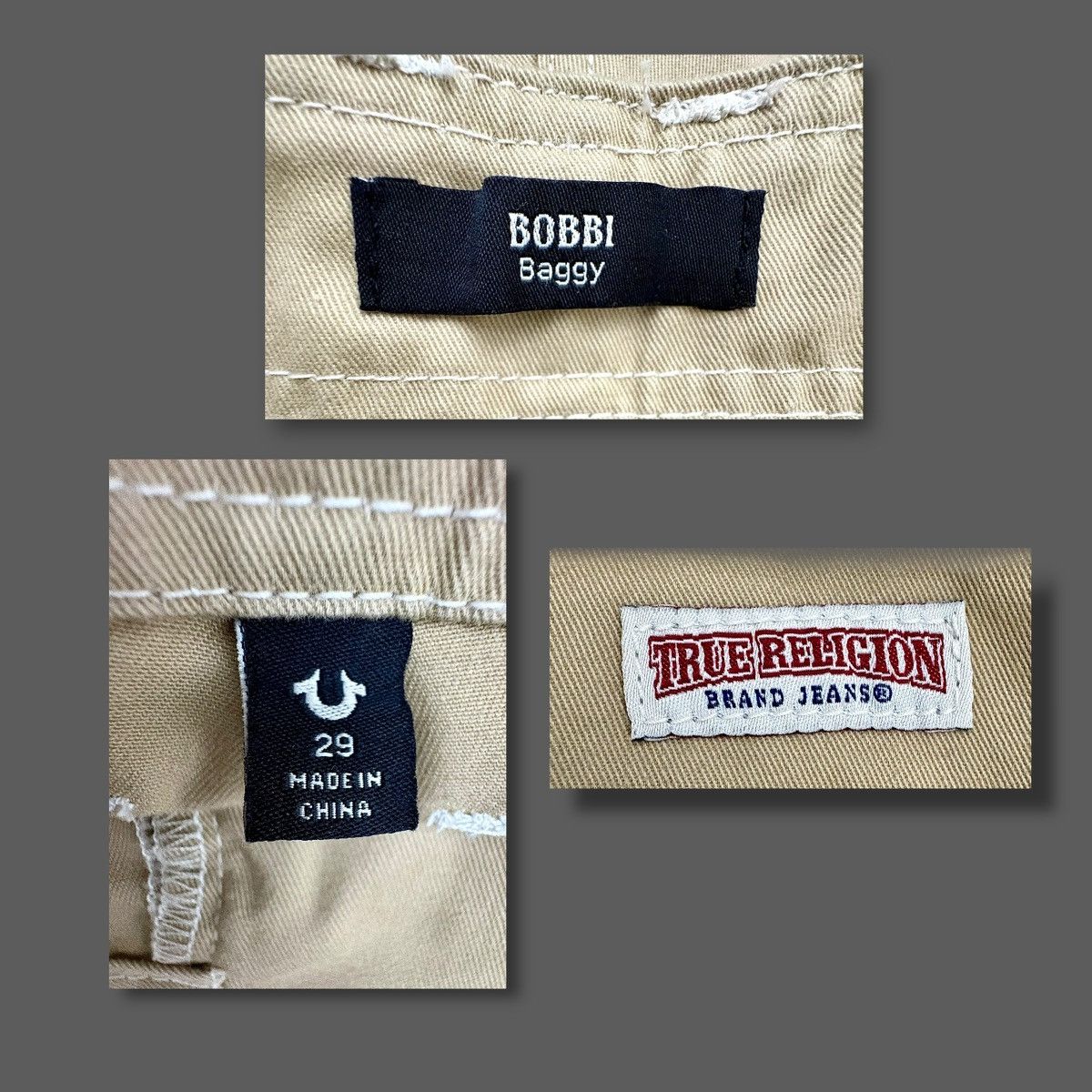 Lucky Brand True Religion Women’s Bobby Baggy Tan Cargo Joggers Sz M Size 34" / US 12 / IT 48 - 10 Thumbnail