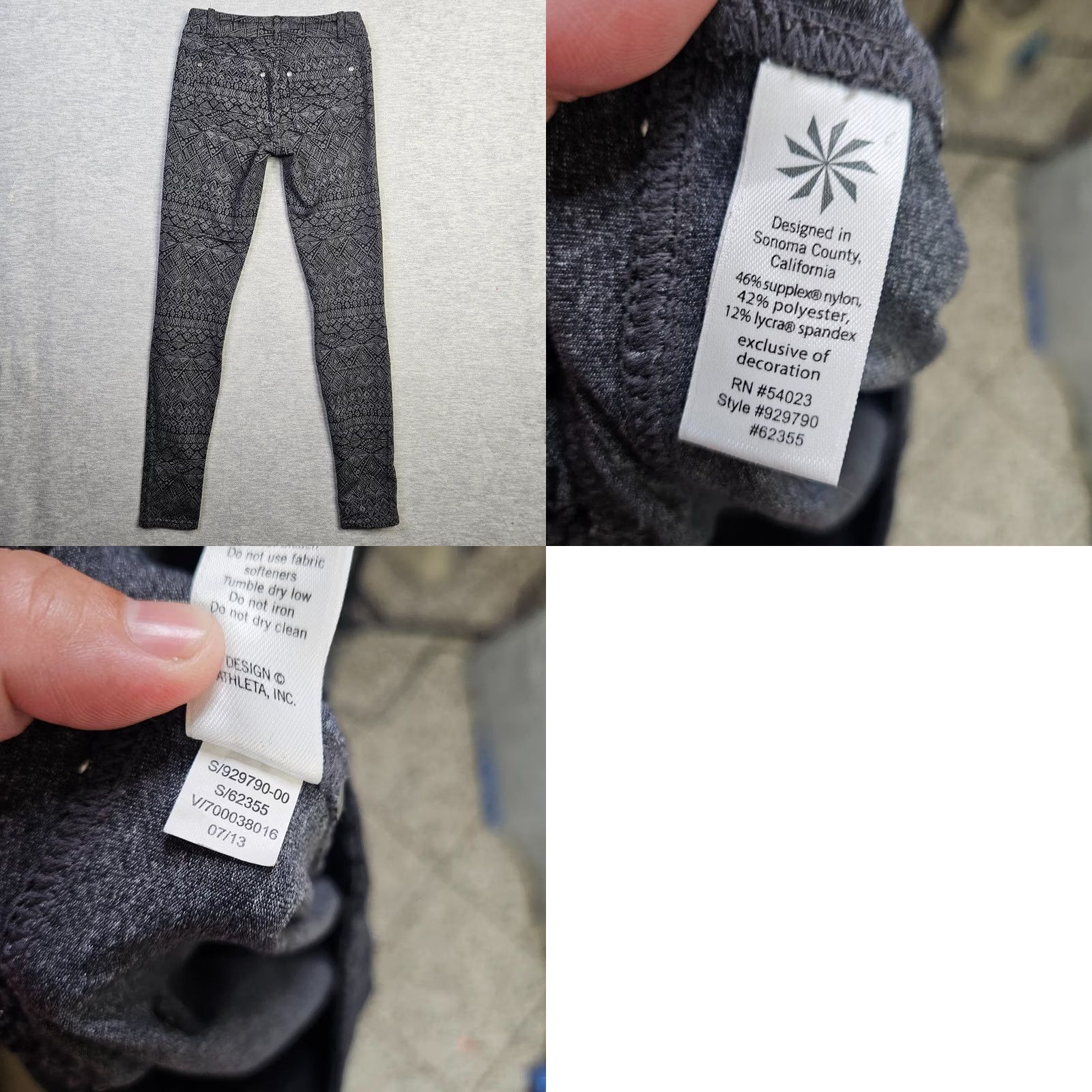 Athleta Athleta Women's Leggings Skinny Black Gray Low-rise XS Regular Legging Pant Size XS Black Athleta Activewear Pants Womens 90s Sports Athleisure Socks? Size 26" / US 2 / IT 38 - 8 Thumbnail