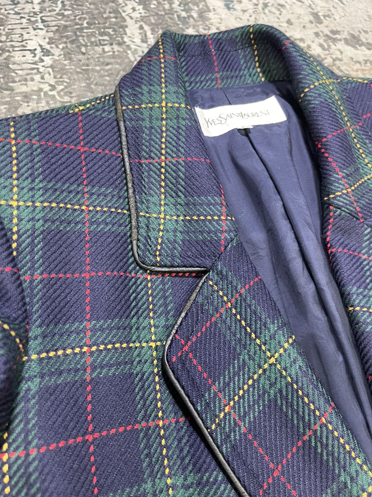 Yves Saint Laurent Yvest Saint Laurent Multicolor Plaid Blazer Jacket Size XXS / US 00 / IT 34 - 9 Thumbnail