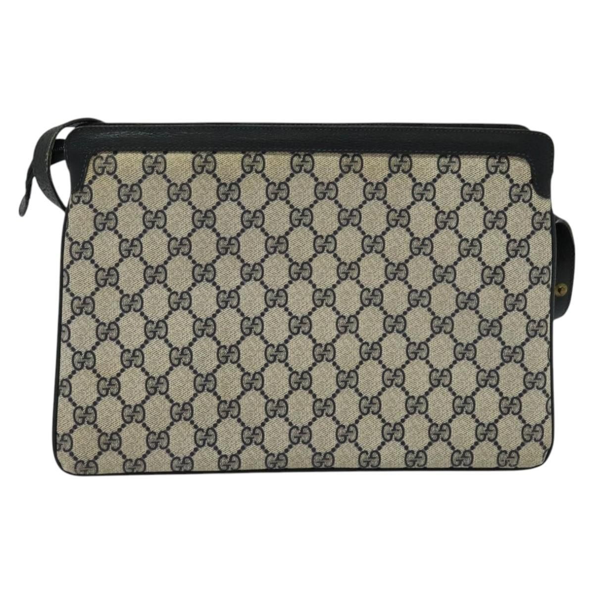 Gucci GUCCI GG Supreme Sherry Line Shoulder Bag Pvc Navy Gold 41 Size ONE SIZE - 3 Thumbnail