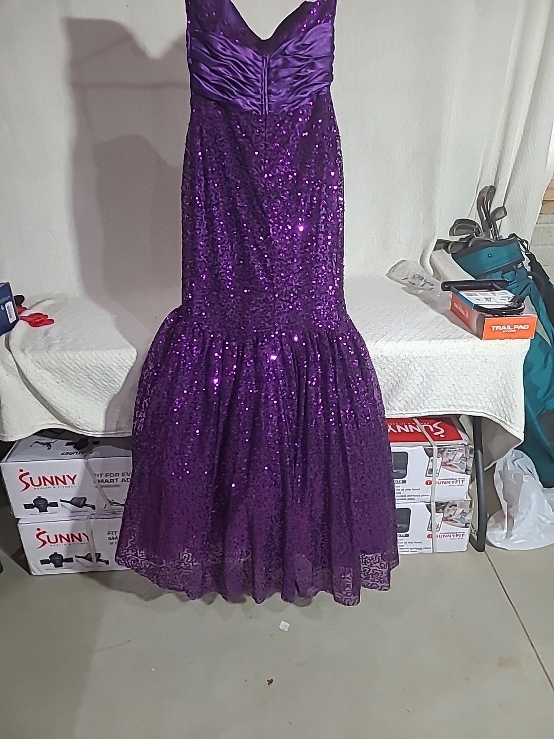 Other Size Small Purple Sequin gown slit , In Time For Prom Size S / US 4 / IT 40 - 6 Thumbnail
