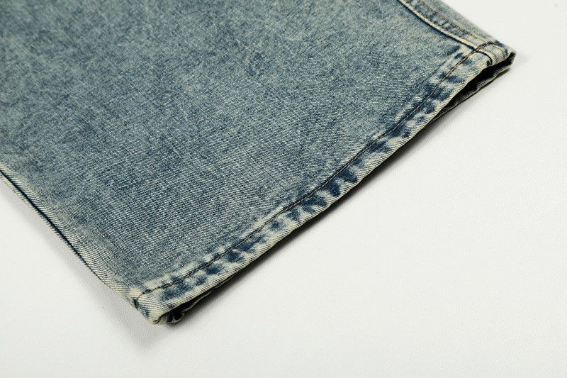 Jean Men's distressed straight star bear embroidery jeans Size US 32 / EU 48 - 6 Thumbnail