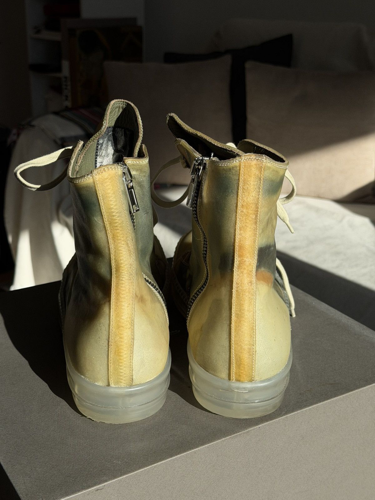 Rick Owens Rick Owens SS19 Babel No Cap High Top Transparent Leather Size US 12 / EU 45 - 11 Thumbnail