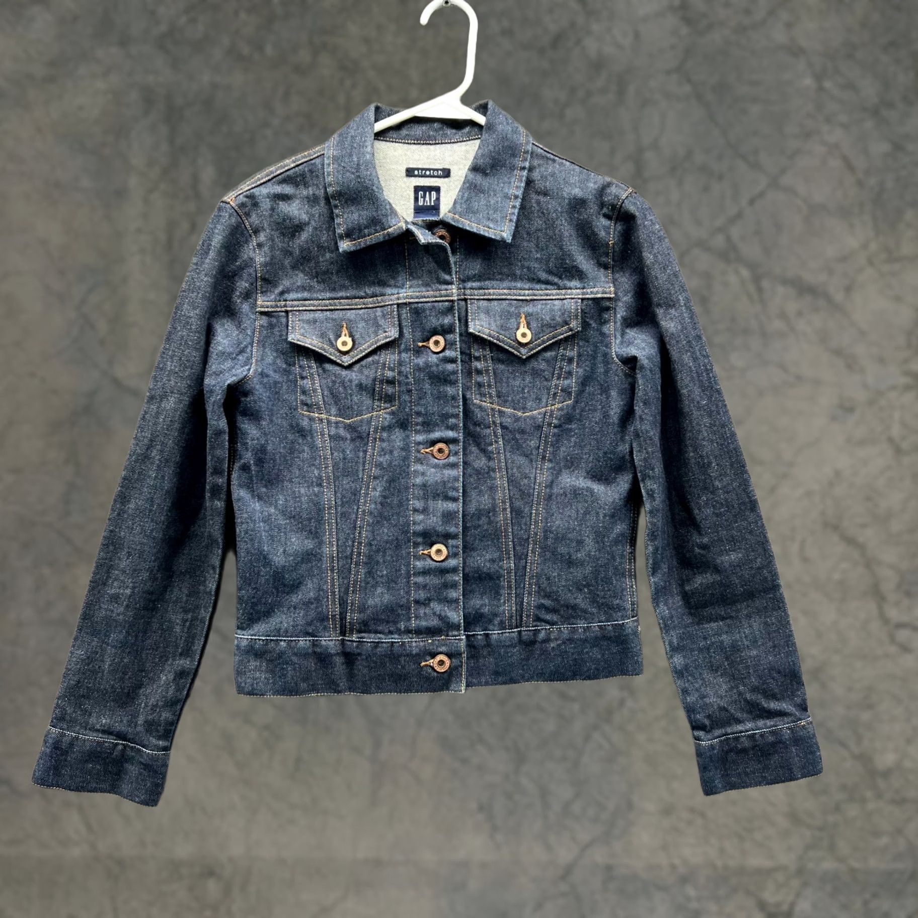 Gap Gap Denim Jacket Women Small Ladies Blue Indigo Vintage Trucker Button Down Vtg Stretch Size S / US 4 / IT 40 - 1 Thumbnail