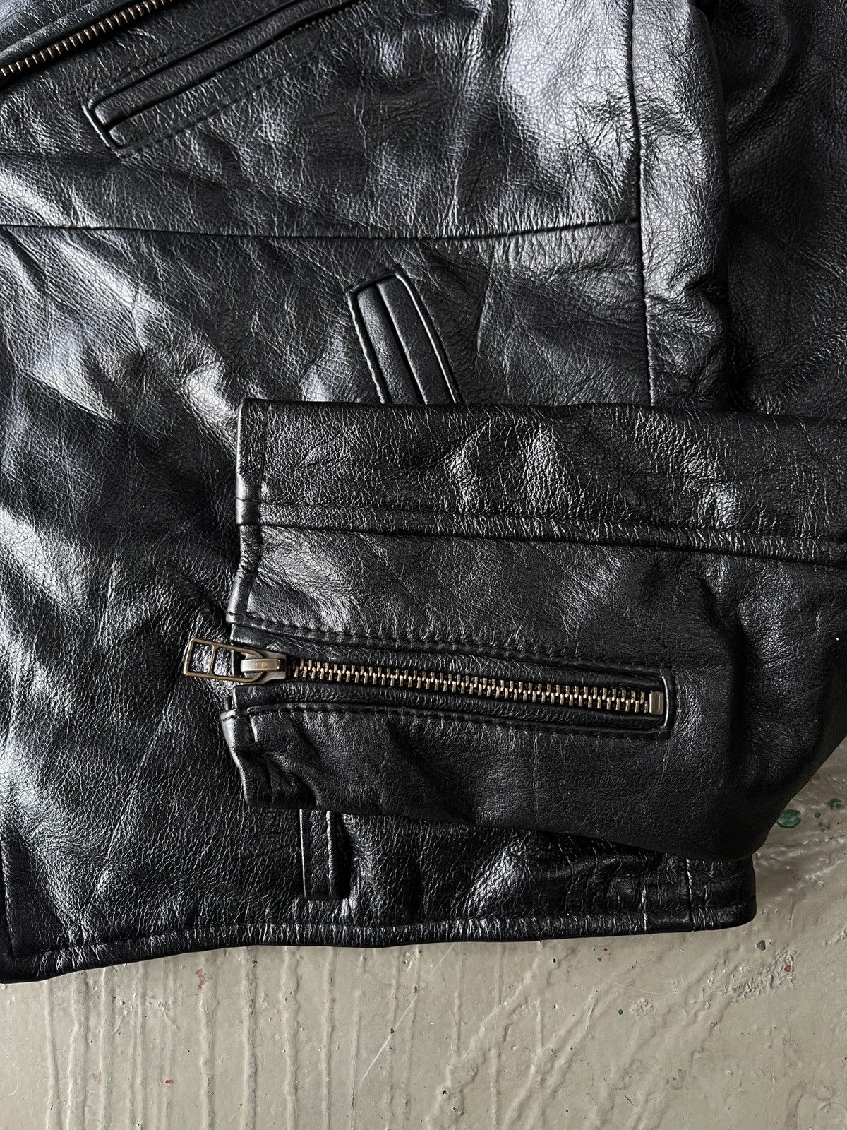 Le Grande Bleu (L.G.B.) Vintage Biker Genuine Leather Jacket Double Collar Belted Size US S / EU 44-46 / 1 - 4 Thumbnail