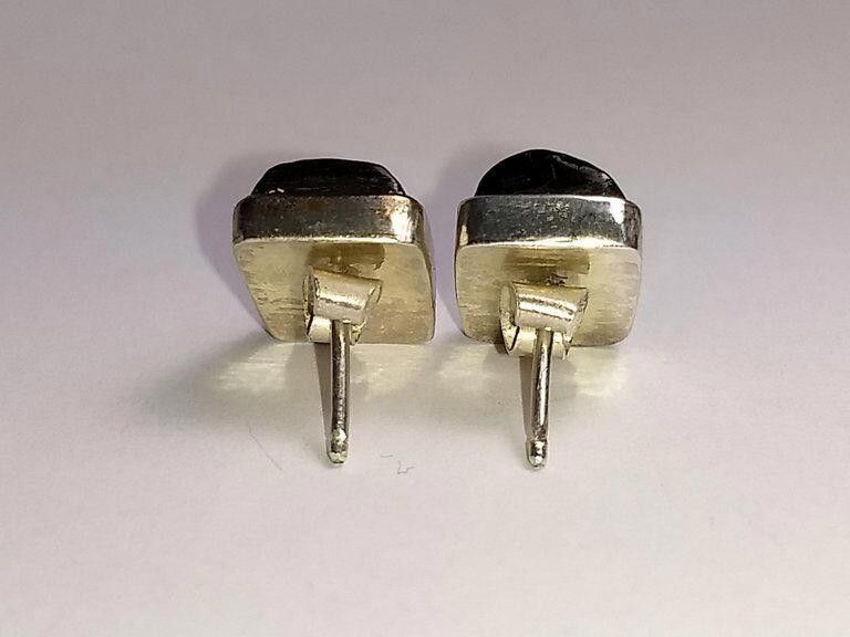 Designer Alberto Juan Mexican Sterling Silver Modern Jet Earrings Size ONE SIZE - 5 Thumbnail