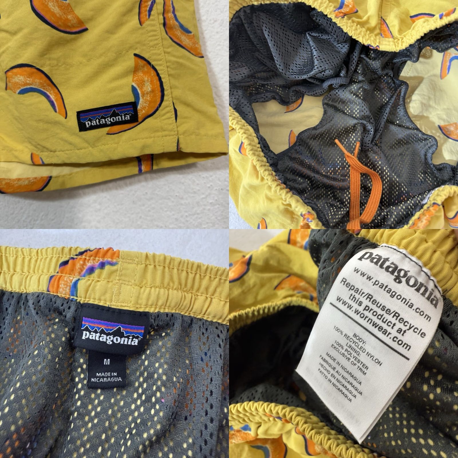 Patagonia Patagonia Swim Trunks Mens Sz M Yellow Orange Print Retro Style Lined Geometric Beach Surfing Bottom Shorts Size US 31 - 8 Thumbnail