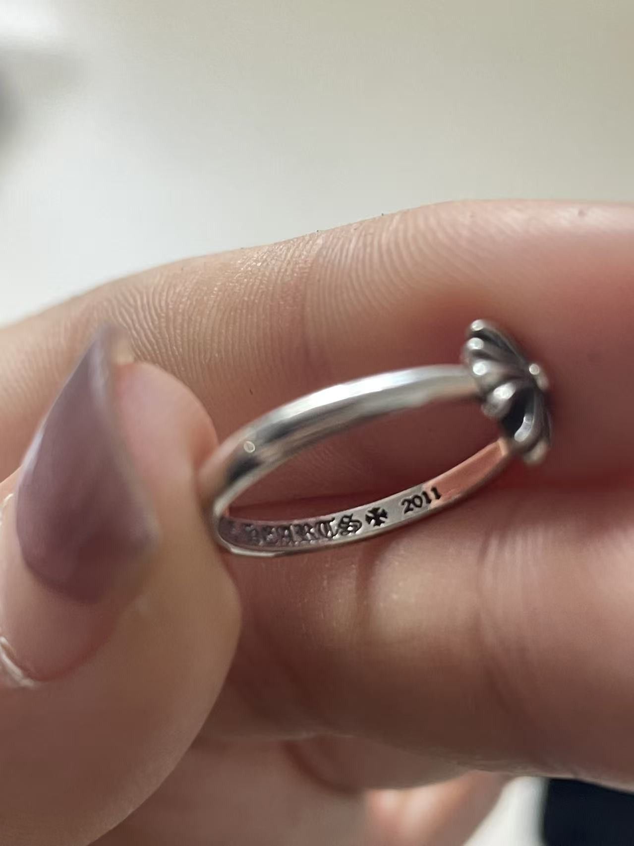 Chrome Hearts Chrome Hearts Silver Bubblegum Cross Ring Size ONE SIZE - 6 Thumbnail