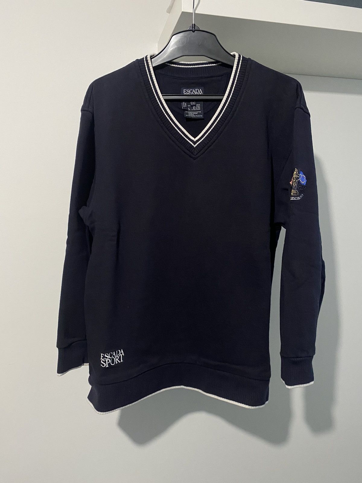 Escada × Escada Sport × Vintage Escada Sport Vintage V-Neck Crewneck M Ryder Cup y2k archive Size US M / EU 48-50 / 2 - 19 Thumbnail