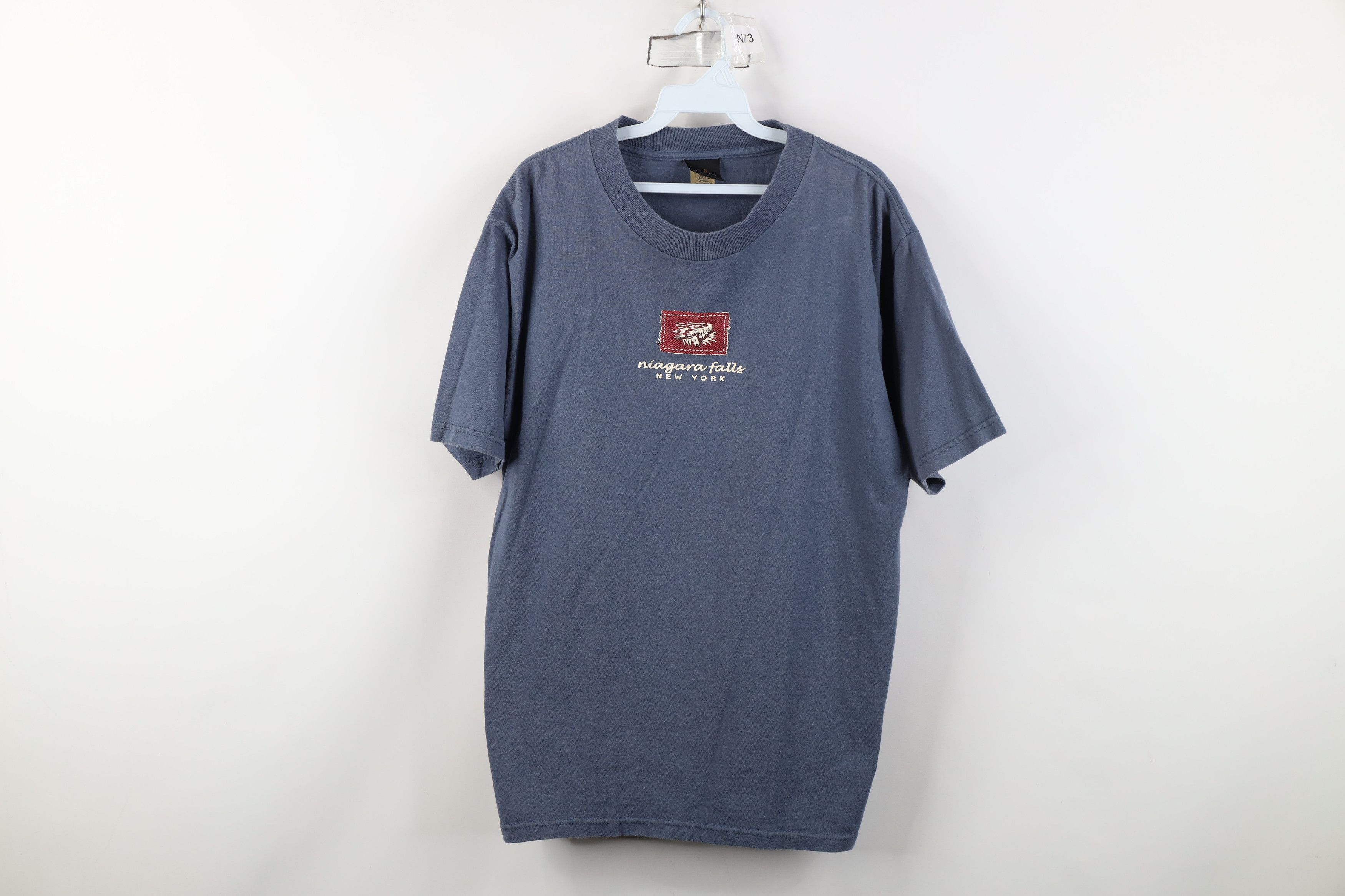 Vintage Vintage 90s Streetwear New York T-Shirt Blue USA Cotton Size US L / EU 52-54 / 3 - 1 Thumbnail