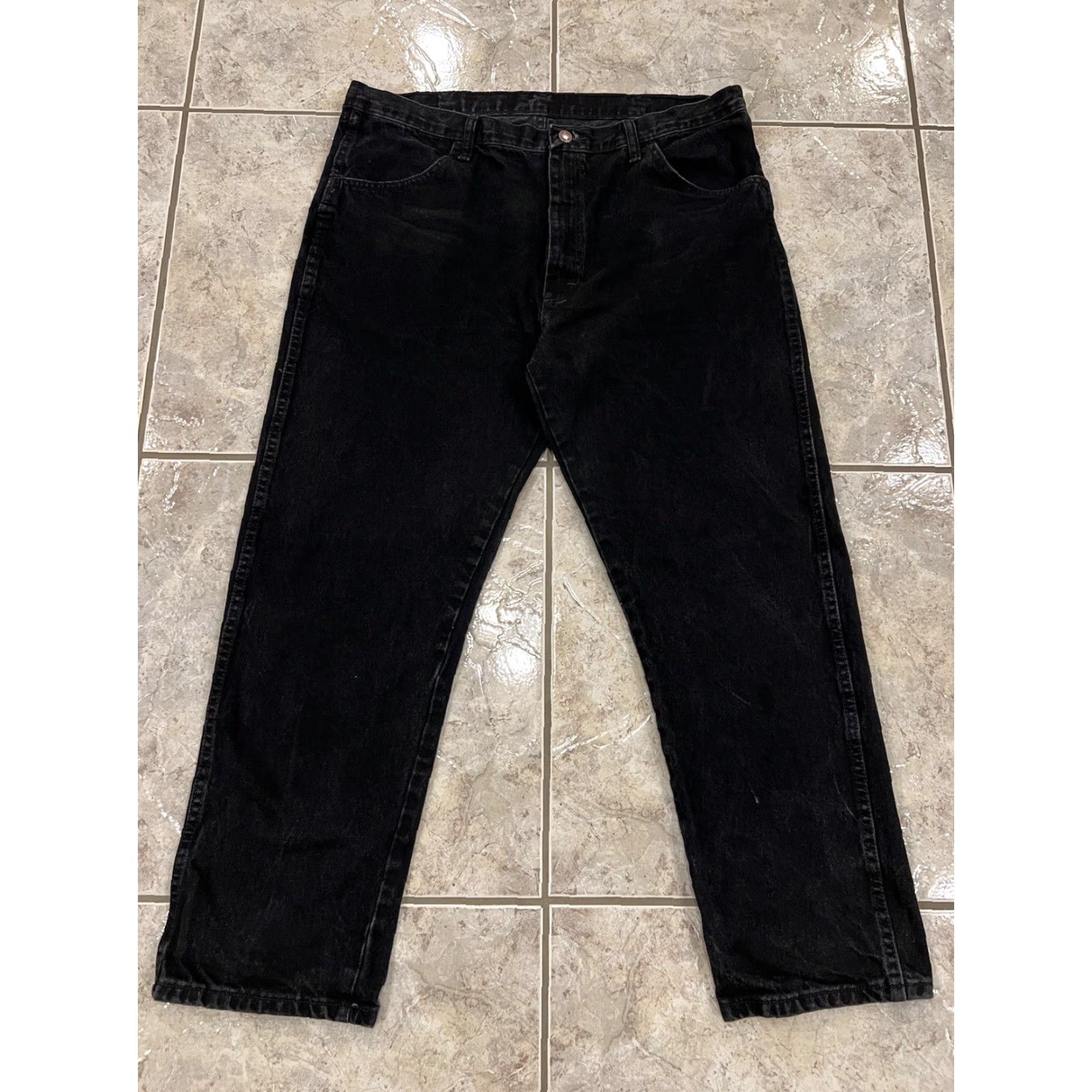 Denime Rustler Jeans Black 40x30 Straight Regular Denim 100% Cotton 5-Pocket Vintage? No Size US 40 / EU 56 - 5 Thumbnail