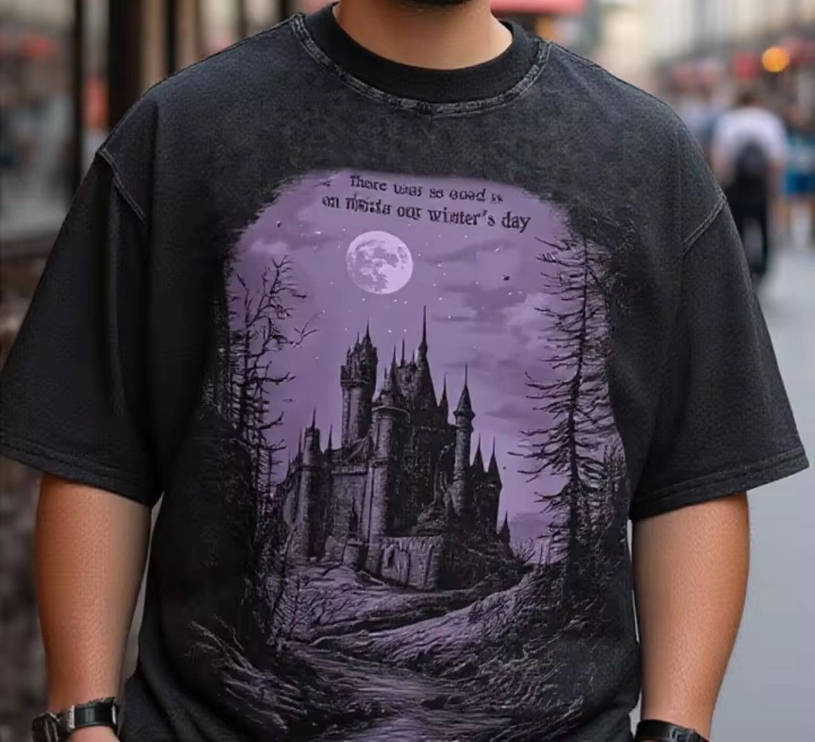Other Vintage Goth Horror Castle Print Washed Short Sleeve TShirt Size US XXL / EU 58 / 5 - 4 Thumbnail