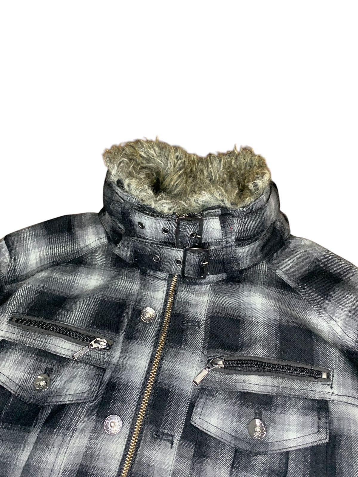 Japanese Brand × Vintage Y2k splendid statisfaction veterano fur punk jacket Size US L / EU 52-54 / 3 - 4 Thumbnail