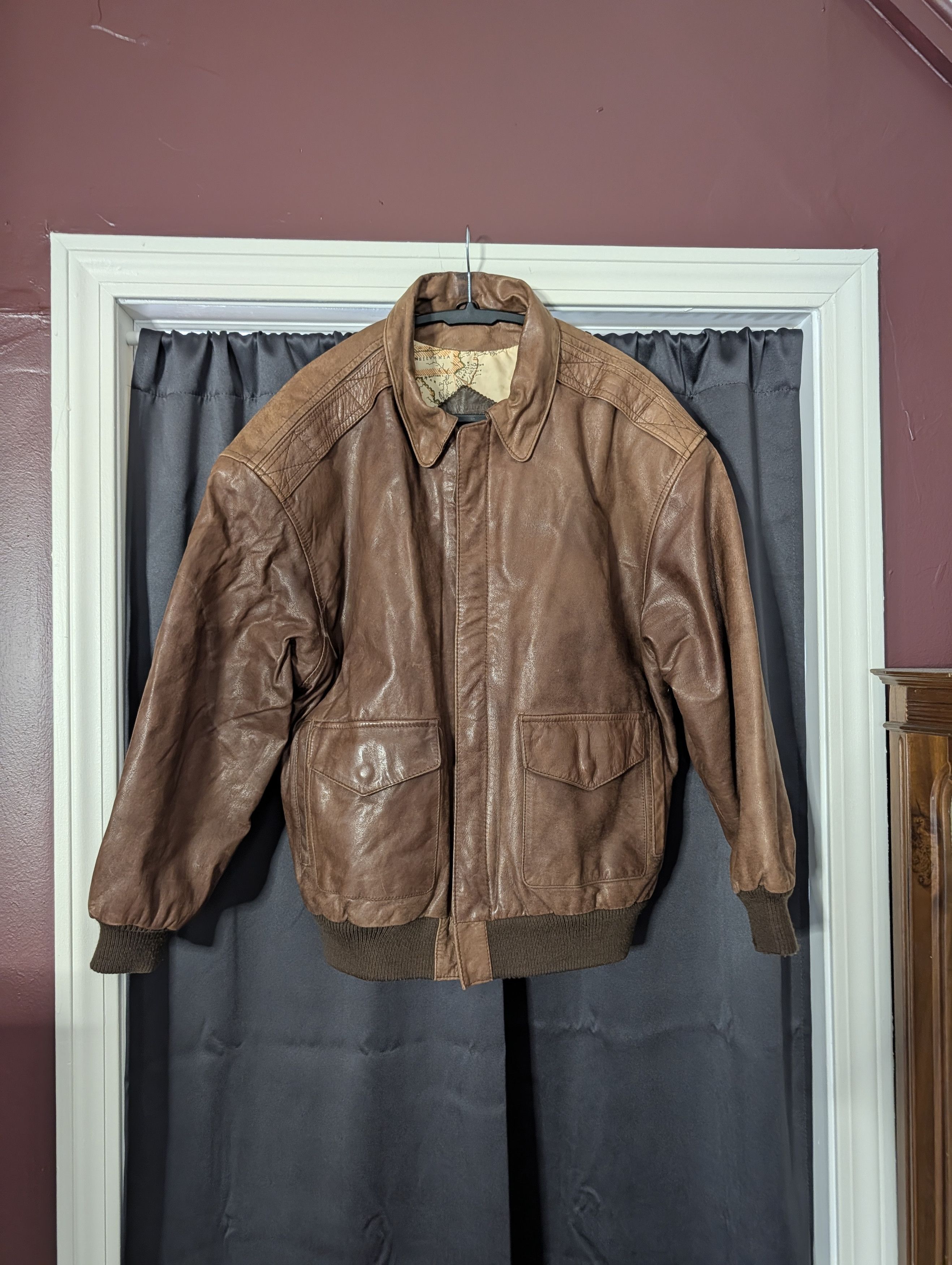 Avirex × Vintage VTG 1987 Avirex Pin Up Girl Patina Leather A-2