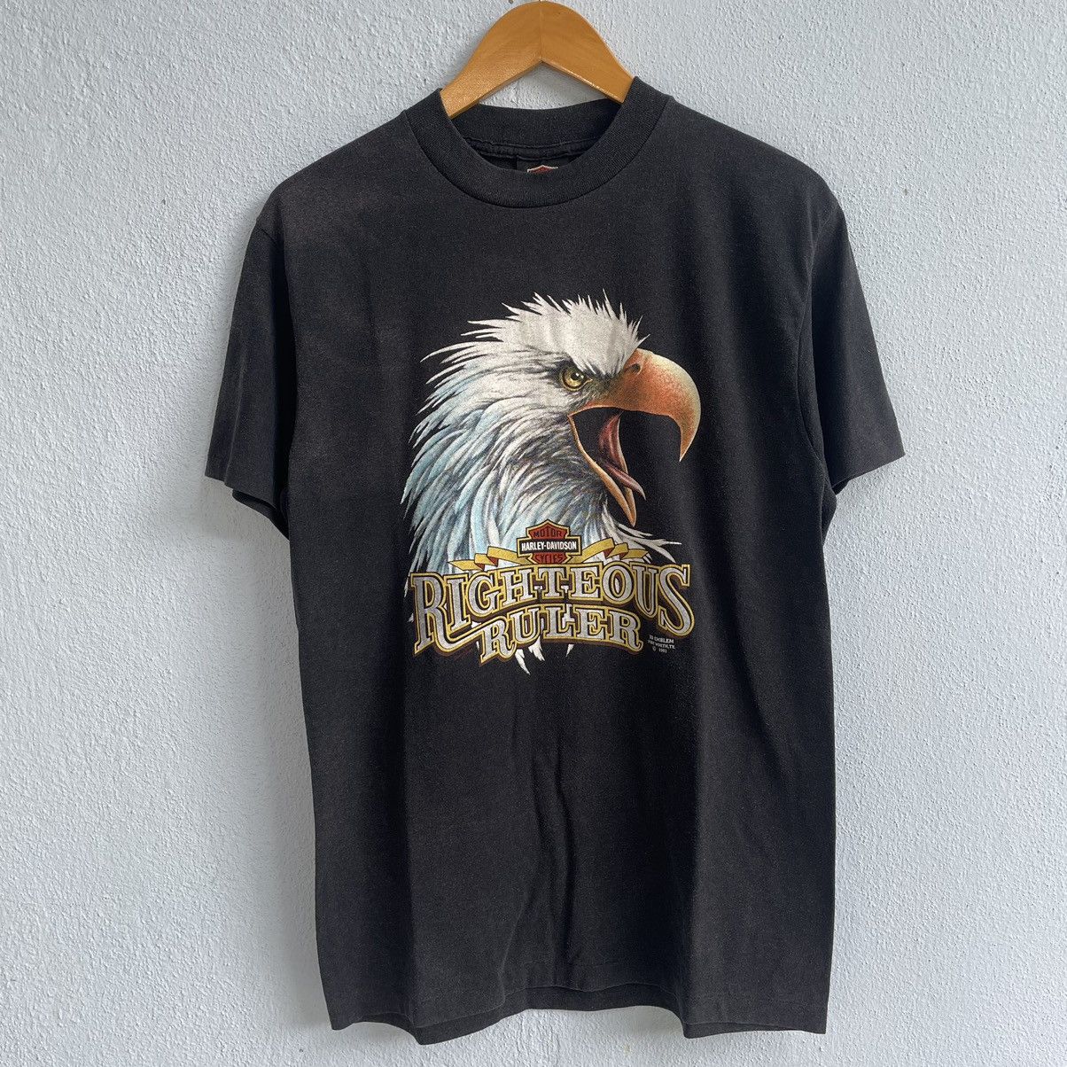 Harley Davidson × Vintage Vintage 3D Emblem harley davidson righteous ruler eagle tee Size US M / EU 48-50 / 2 - 1 Thumbnail