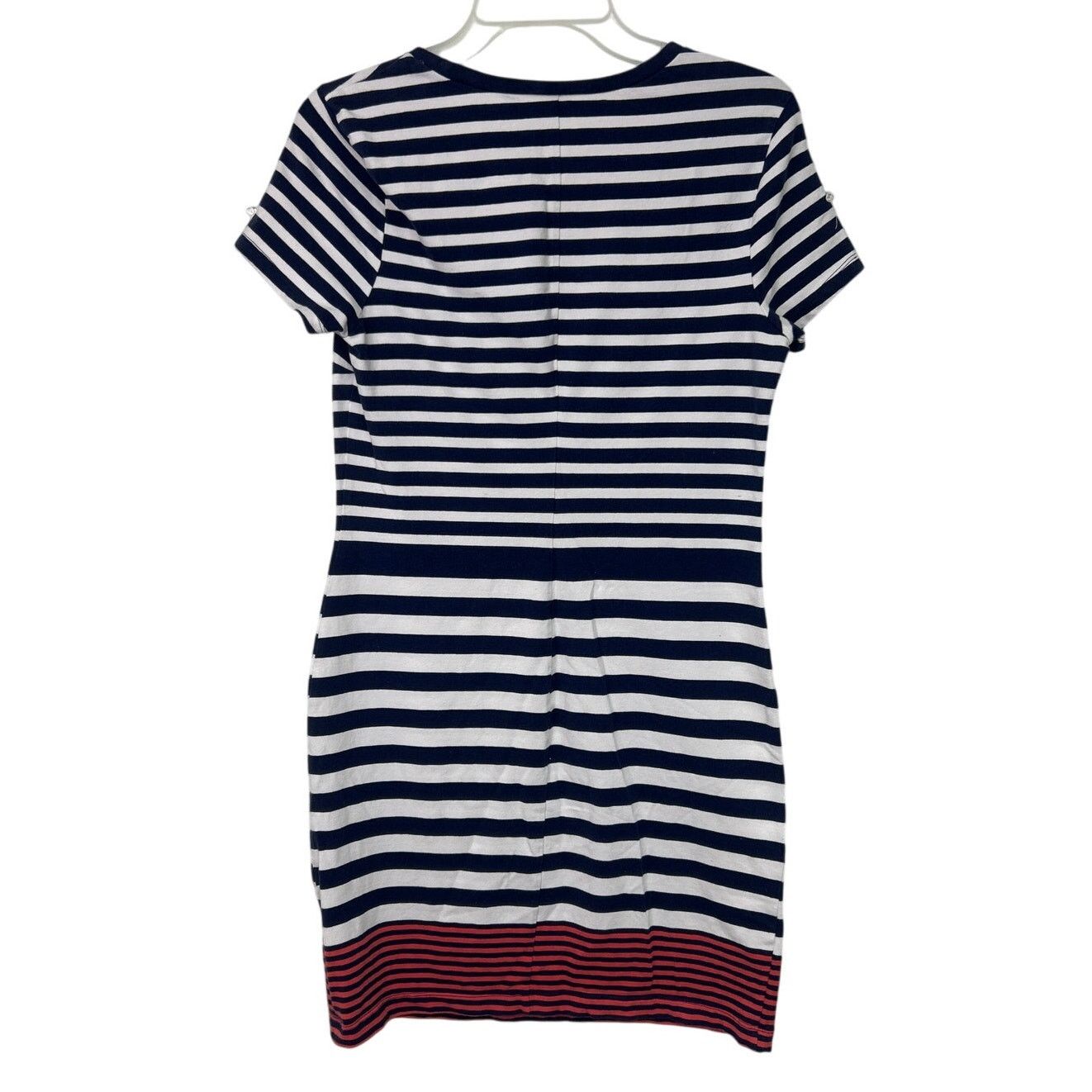 Old Navy Old Navy Womens Med Short Sleeve Navy Striped BodyCon Dress Size M / US 6-8 / IT 42-44 - 3 Thumbnail