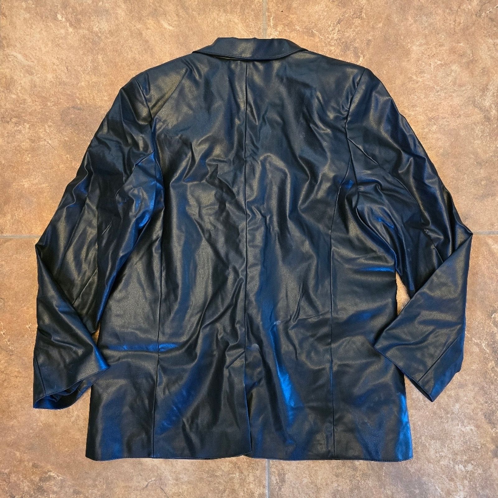 Divided Black Faux Leather | DIVIDED | Longline Jacket Size M / US 6-8 / IT 42-44 - 2 Thumbnail