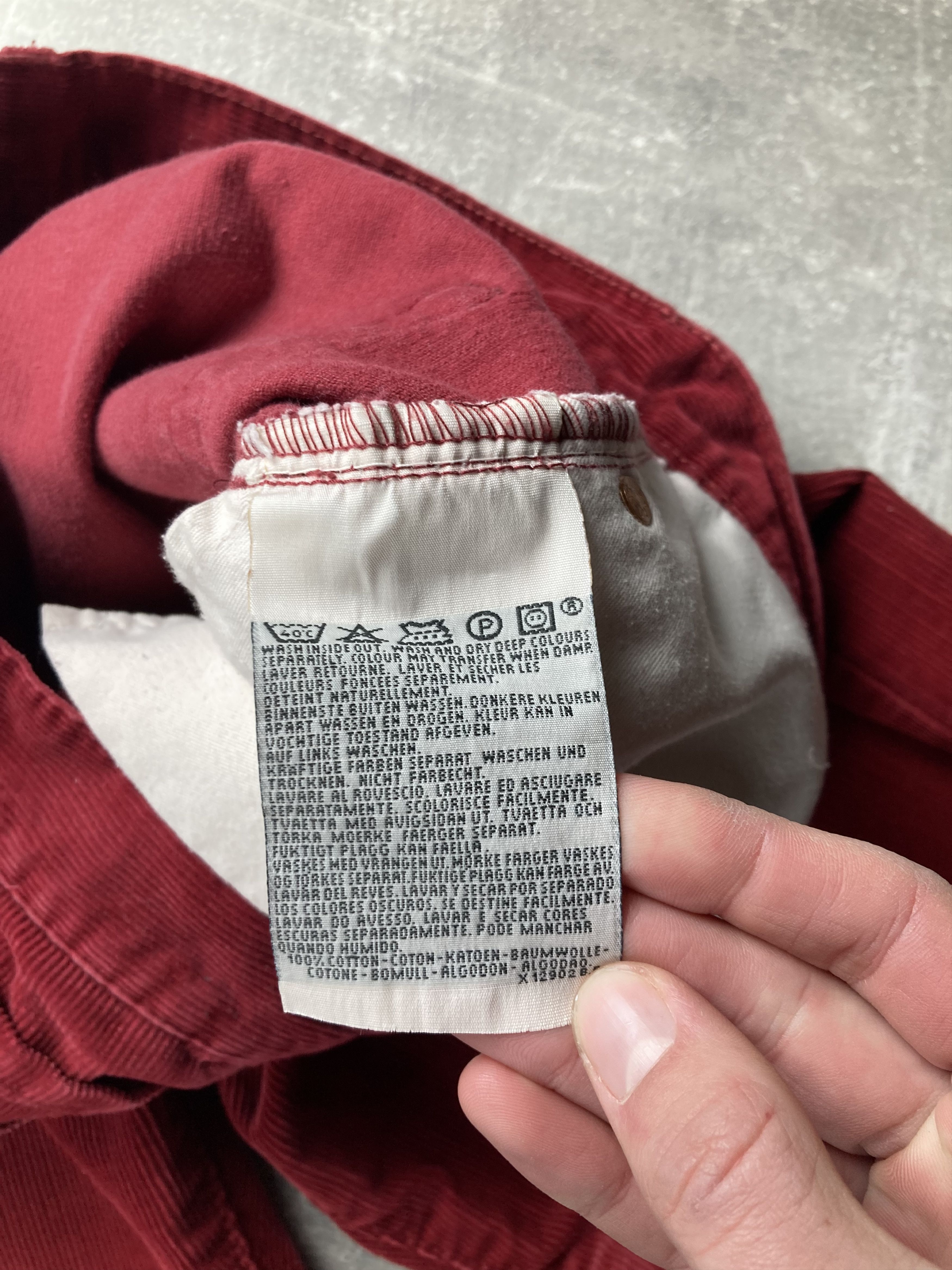 Levi's Vintage Levis 551 Red Corduroy jeans pants made in Italy Size US 31 - 9 Thumbnail