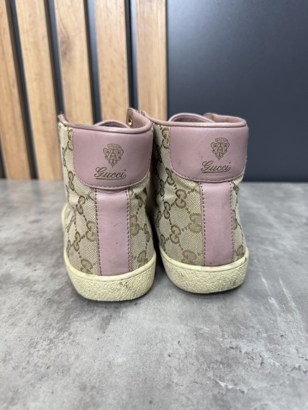 Gucci Gucci GG Monogram High Top Sneakers Pink Canvas Women Size US 8 / IT 38 - 4 Thumbnail