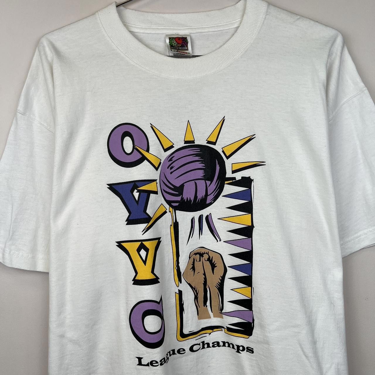 Fruit Of The Loom Vintage 90s League Champs Graphic T-Shirt - White Size US XL / EU 56 / 4 - 2 Thumbnail