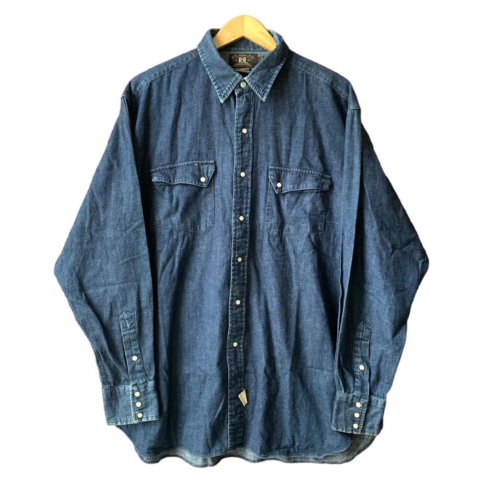 RRL Ralph Lauren Double RL Selvedge Denim Western Shirt | Grailed