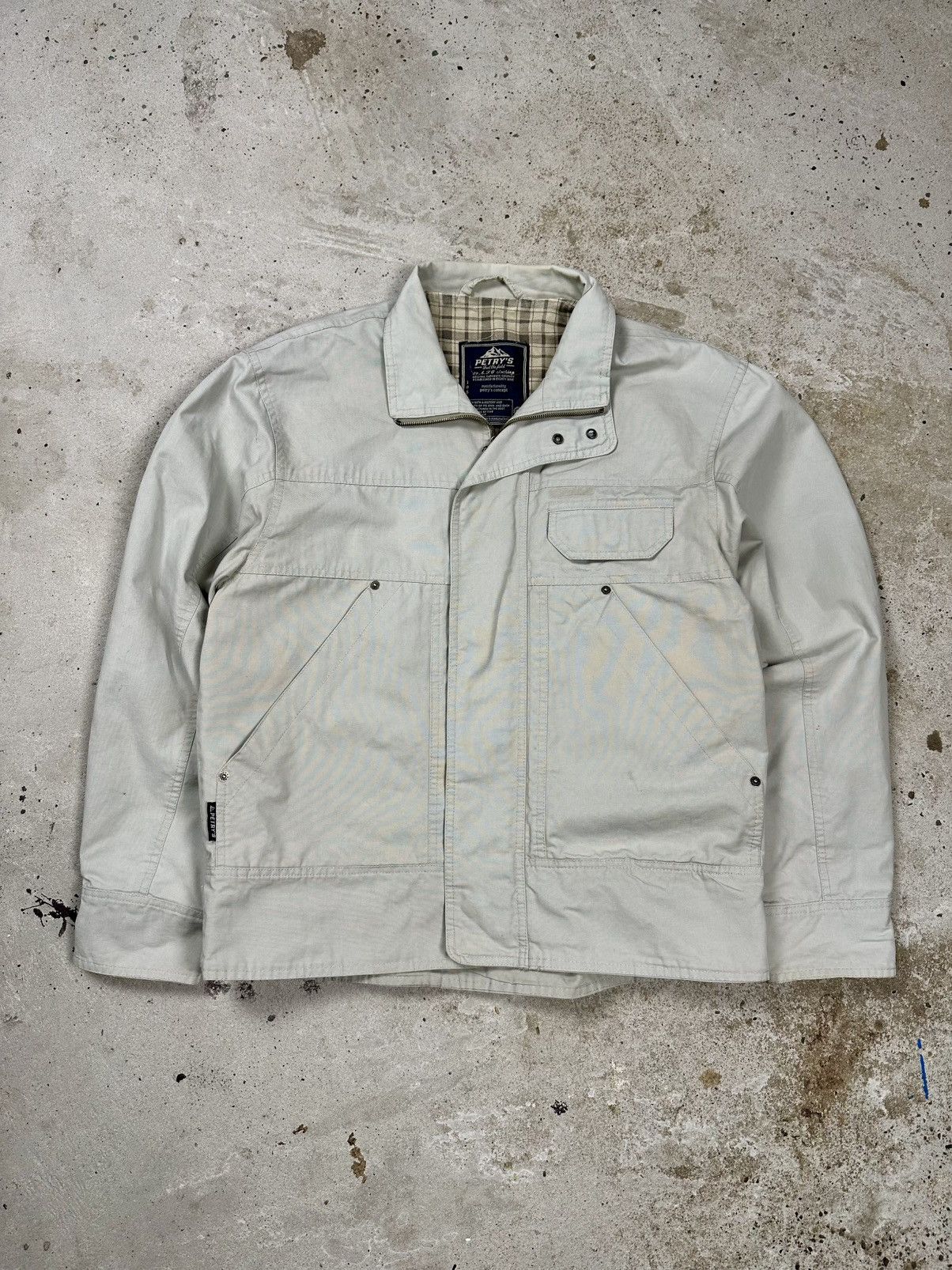 Japanese Brand × Vintage Vintage Y2K Work Style Utility Beige Bomber Jacket Size US L / EU 52-54 / 3 - 1 Thumbnail