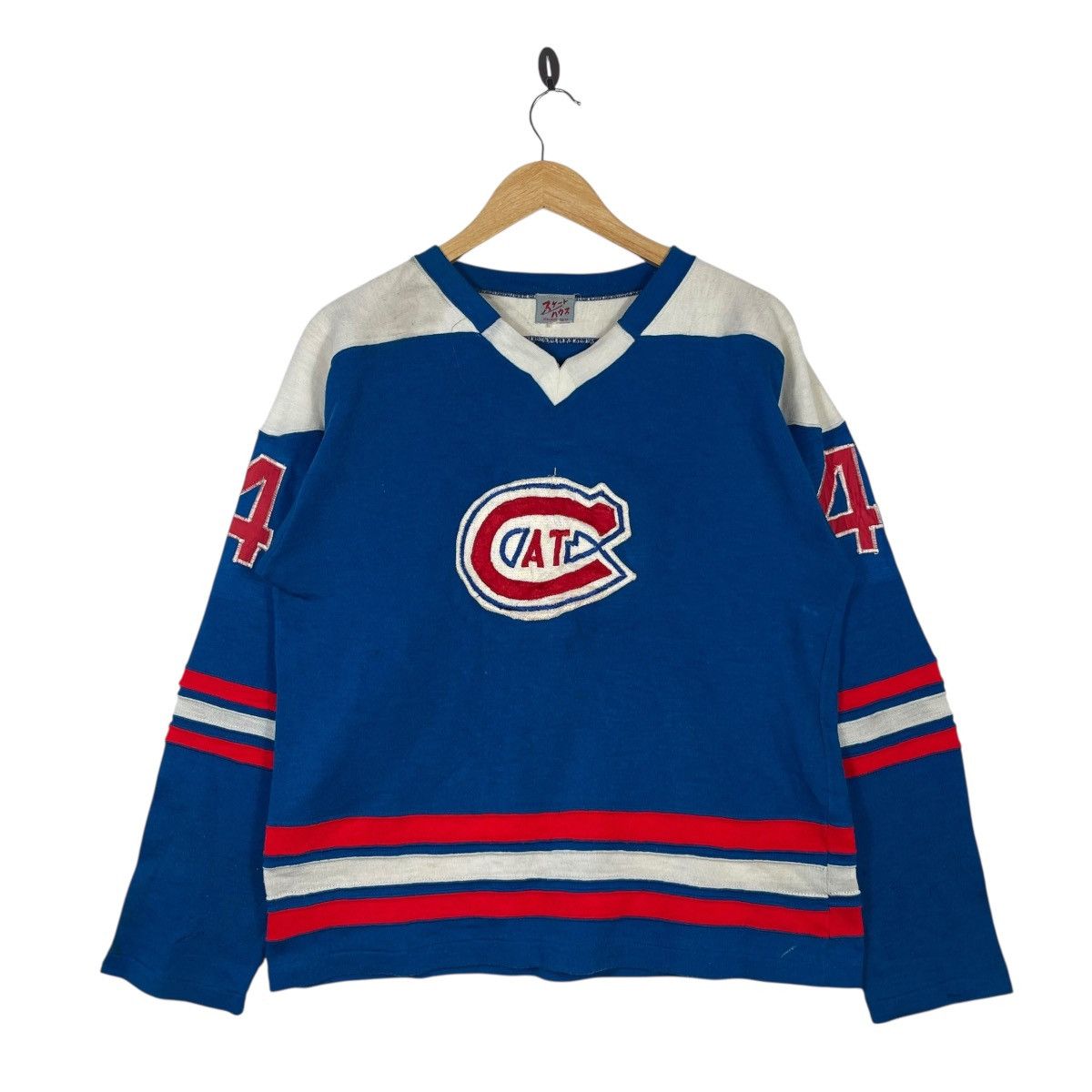 Hockey Skateboards Vintage Hockey Jersey CATC Number 4 Blue Red Sports Size US M / EU 48-50 / 2 - 1 Thumbnail