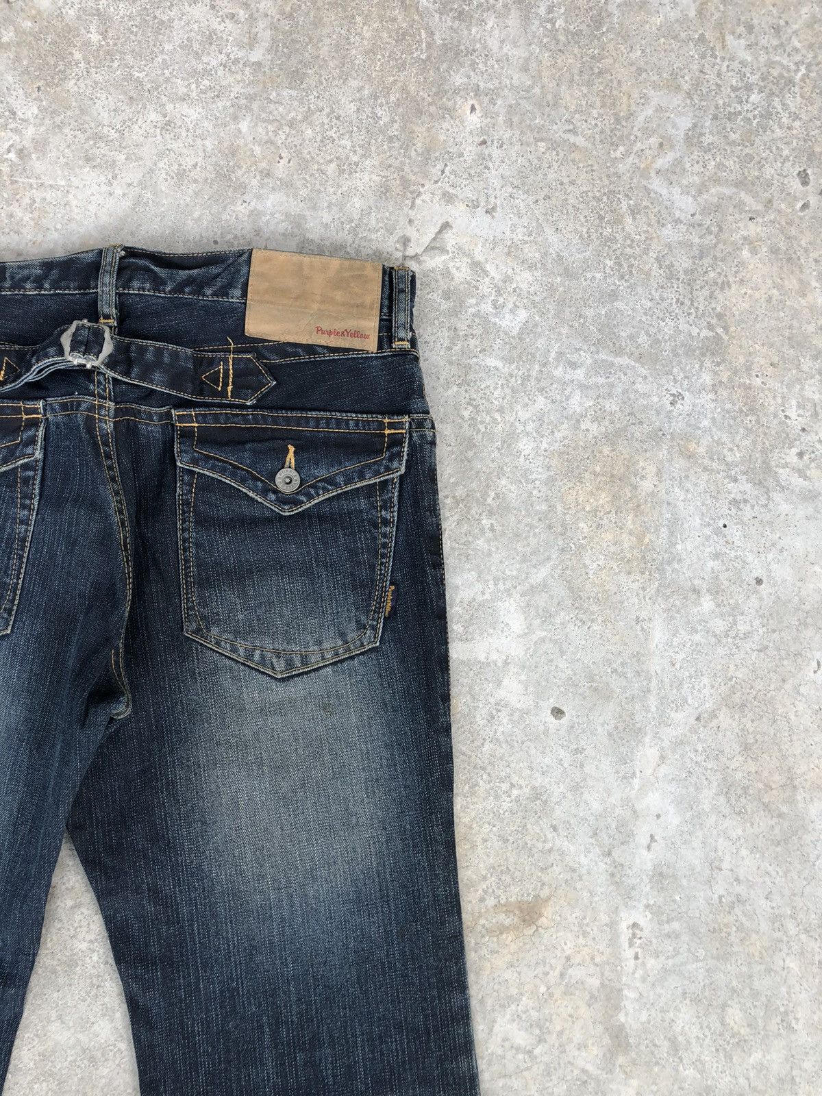 Who Decides War Japanese Purple&Yellow Flared Jeans Distressed Jeans Size US 32 / EU 48 - 10 Thumbnail