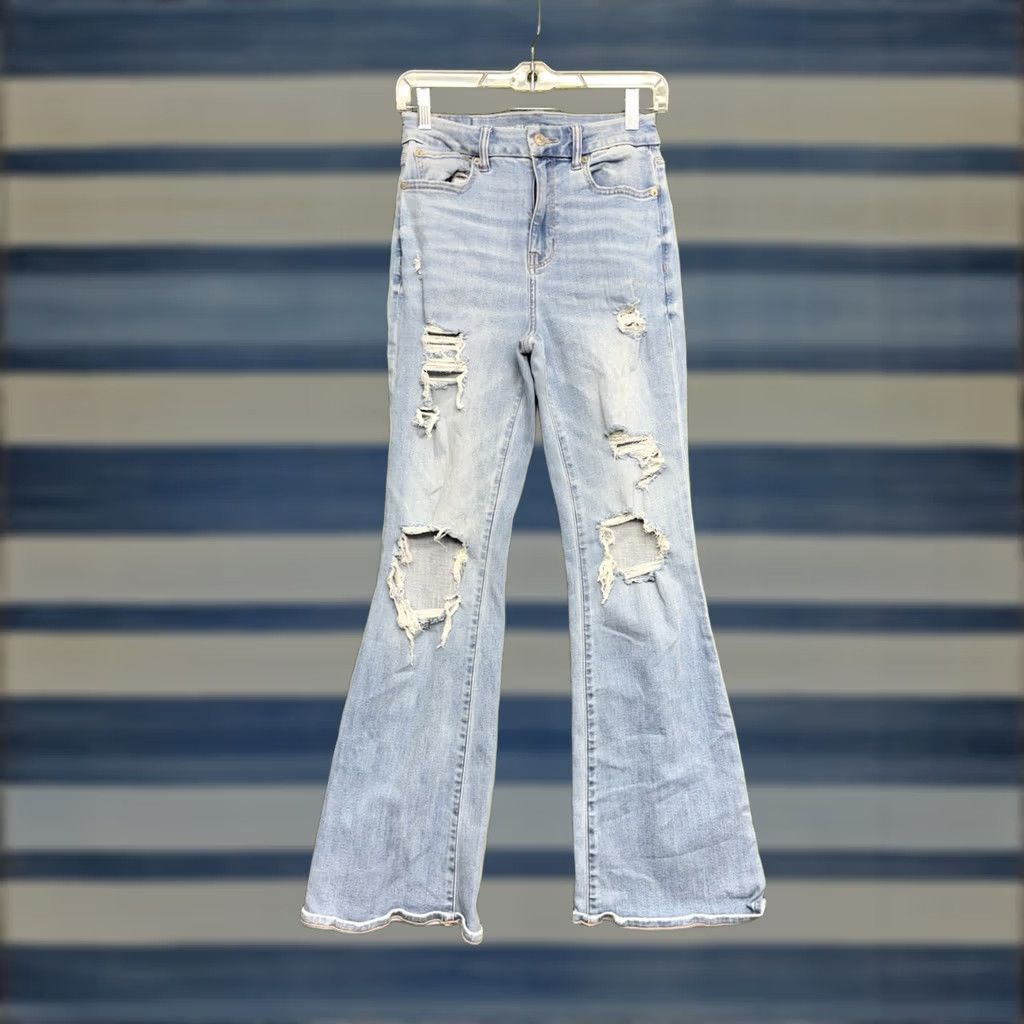 American Eagle Outfitters VINTAGE? No. American Eagle Outfitters Jeans Women 2 Flared High Rise 2 Curvy Next Level Stretch Denim Blue 5-Pocket Regular Waist 26in 29in Inseam Size 26" / US 2 / IT 38 - 1 Thumbnail