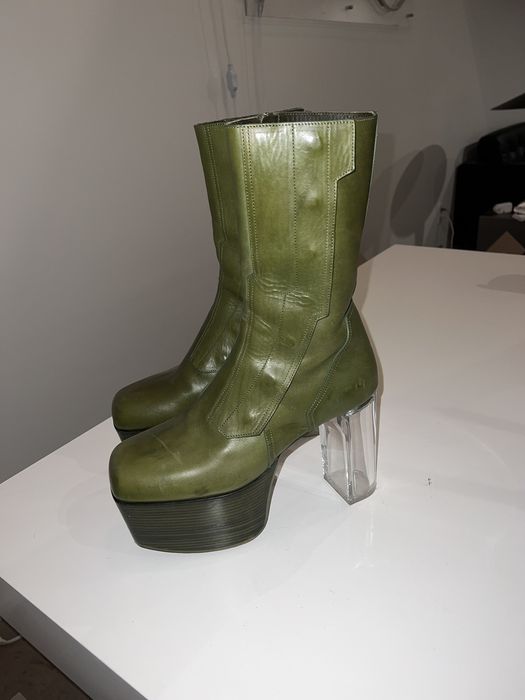 Rick Owens Rick Owens green kiss boots | Grailed