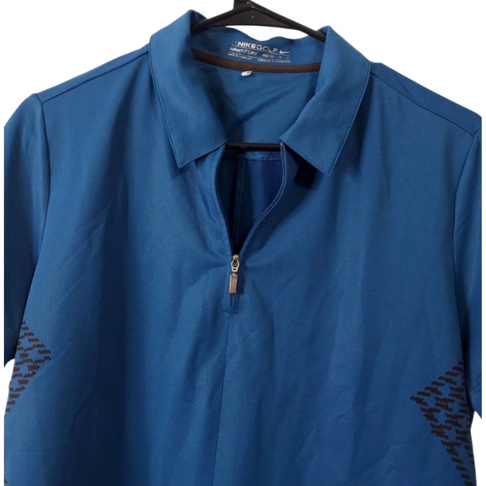 Nike Nike Womens Golf Polo Shirt 1/4 Zip Short Sleeve Blue Black M Sh Size M / US 6-8 / IT 42-44 - 3 Thumbnail