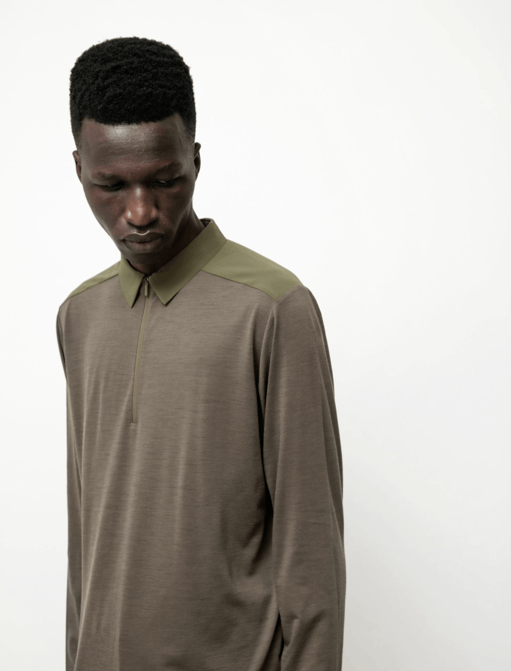 Veilance Arc'teryx Veilance Frame LS Polo Shirt, Olive Size US L / EU 52-54 / 3 - 1 Thumbnail