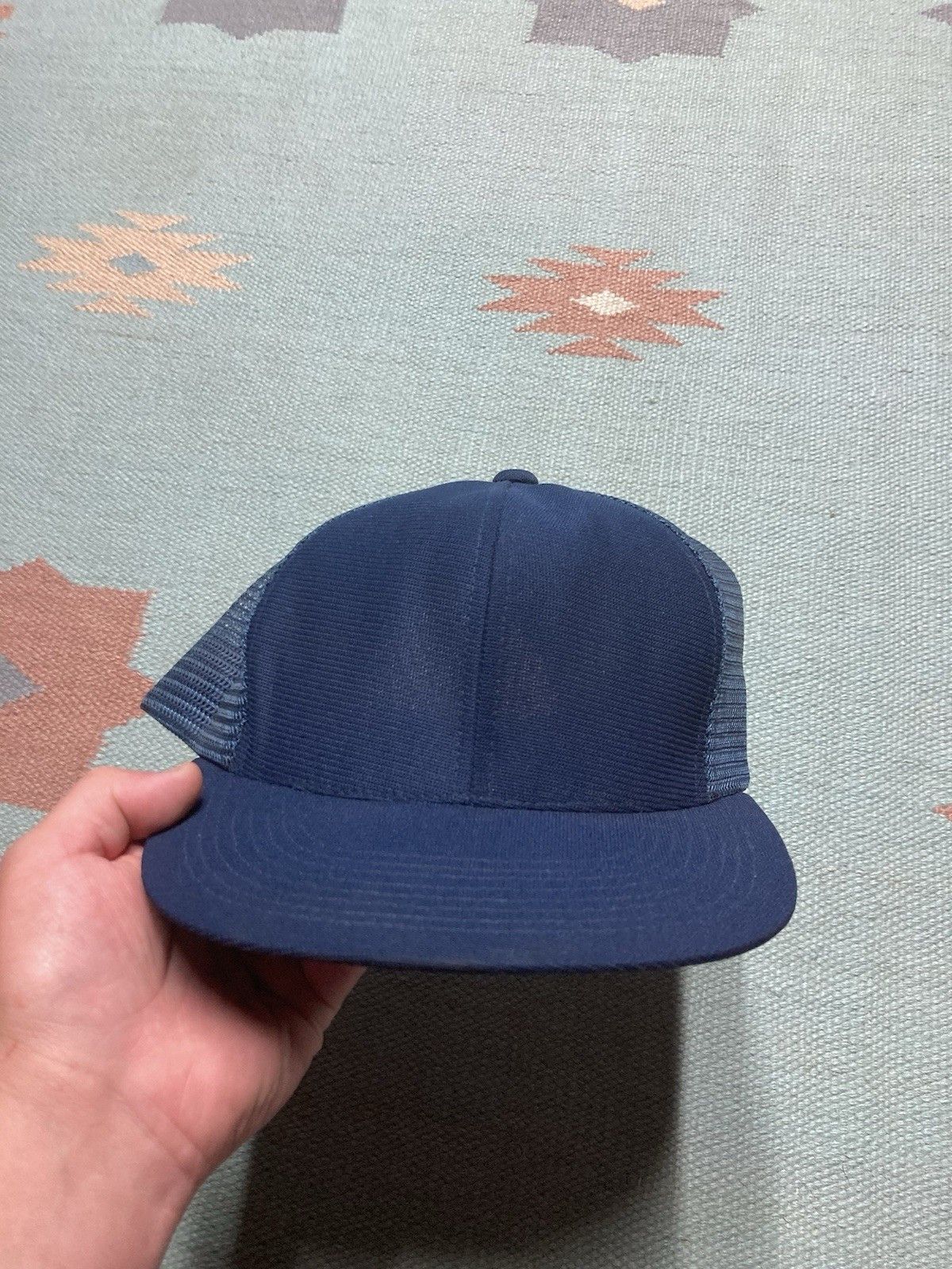 Vintage Vintage 80s trucker hat blank plain navy blue SnapBack Size ONE SIZE - 2 Thumbnail
