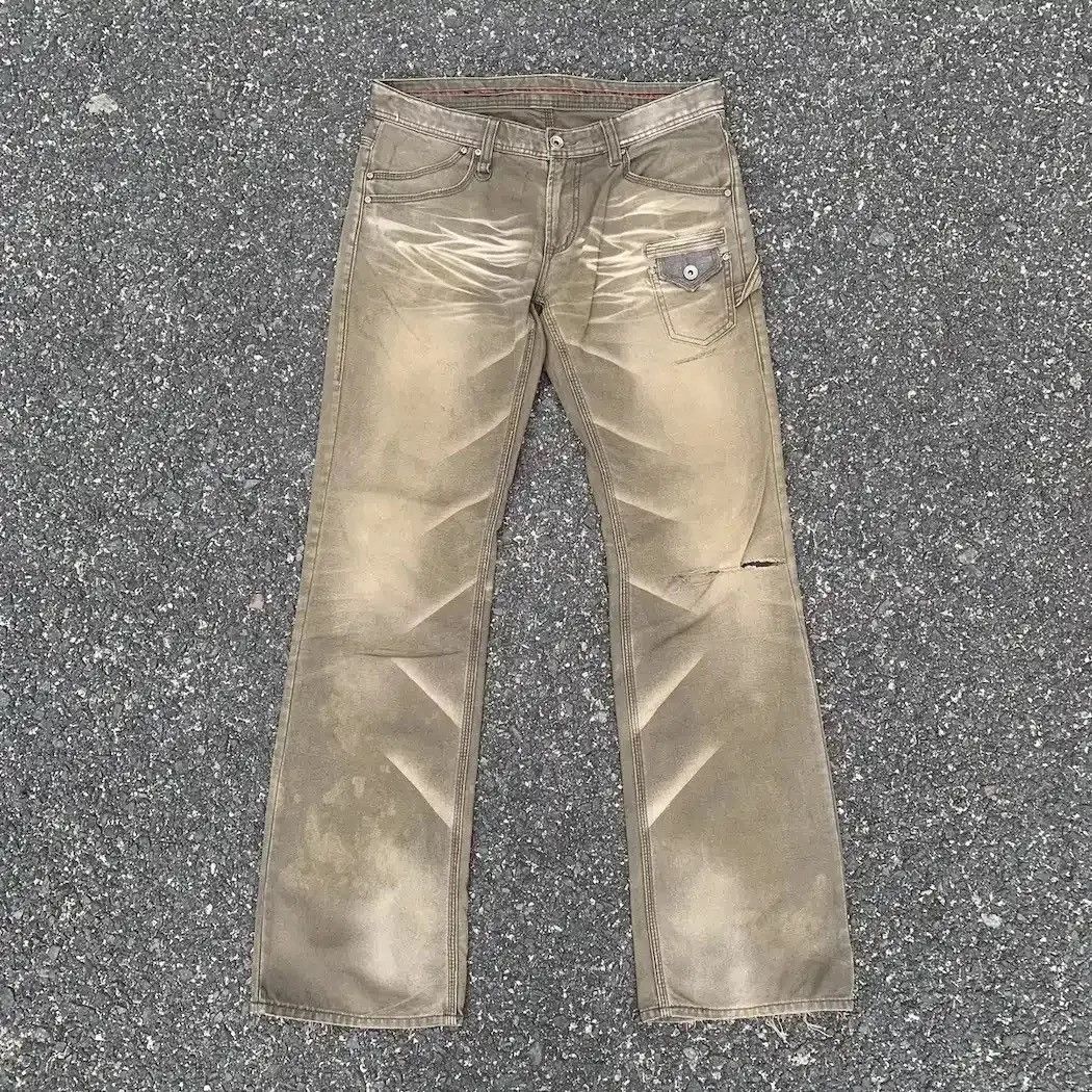 Matsuda SICKS💥FLARE/BOOTCUT DISTRESSED NICOLE JAPAN VERY RARE PANTS Size US 33 - 2 Thumbnail