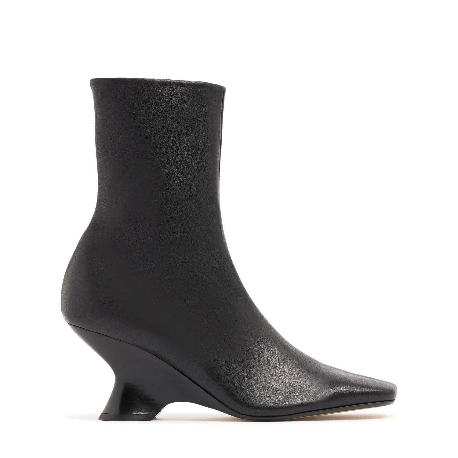 DRIES VAN NOTEN Black Leather 65mm Ankle Boots New And Authe