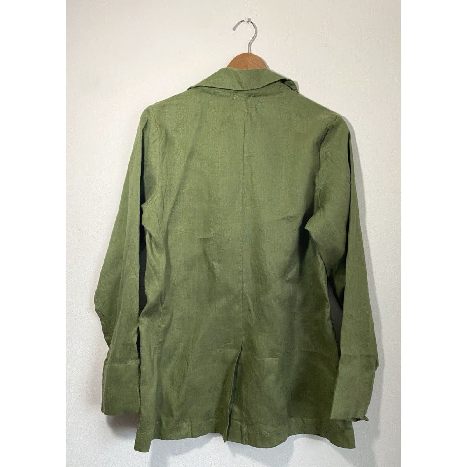Vintage NWT AURA The Label Linen Blazer Women's Blazer Green Large L Bohemian City Classic 100% Linen Pockets Breathable Lightweight Wrap Closure Size L / US 10 / IT 46 - 3 Thumbnail
