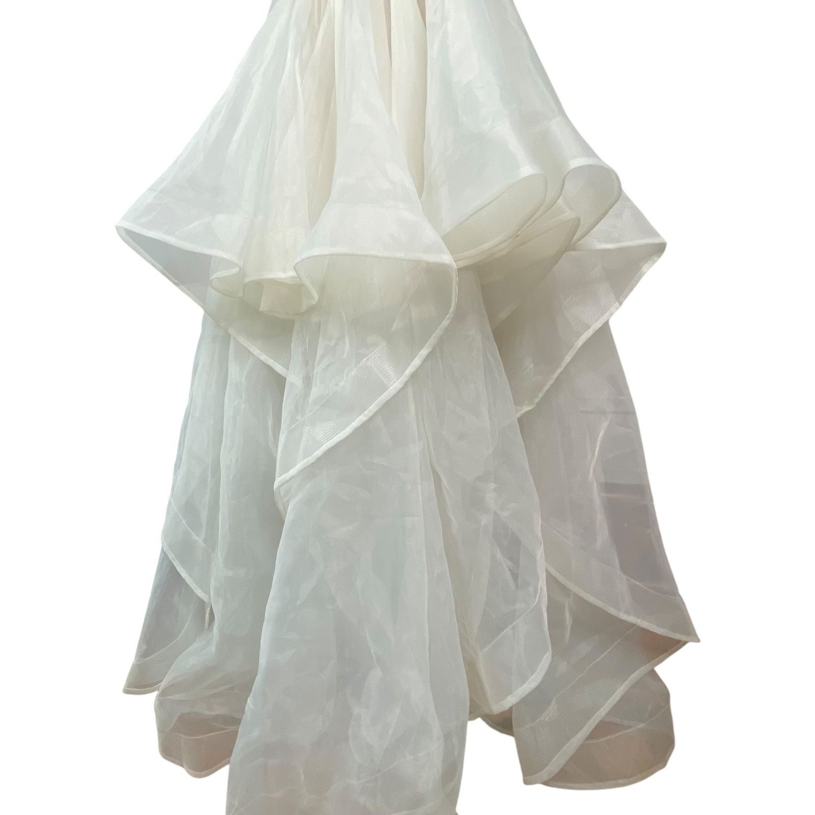 Neiman Marcus Terani Couture Ivory Beaded Ruffle Tiered Maxi Skirt SZ 8 Size 30" / US 8 / IT 44 - 8 Thumbnail