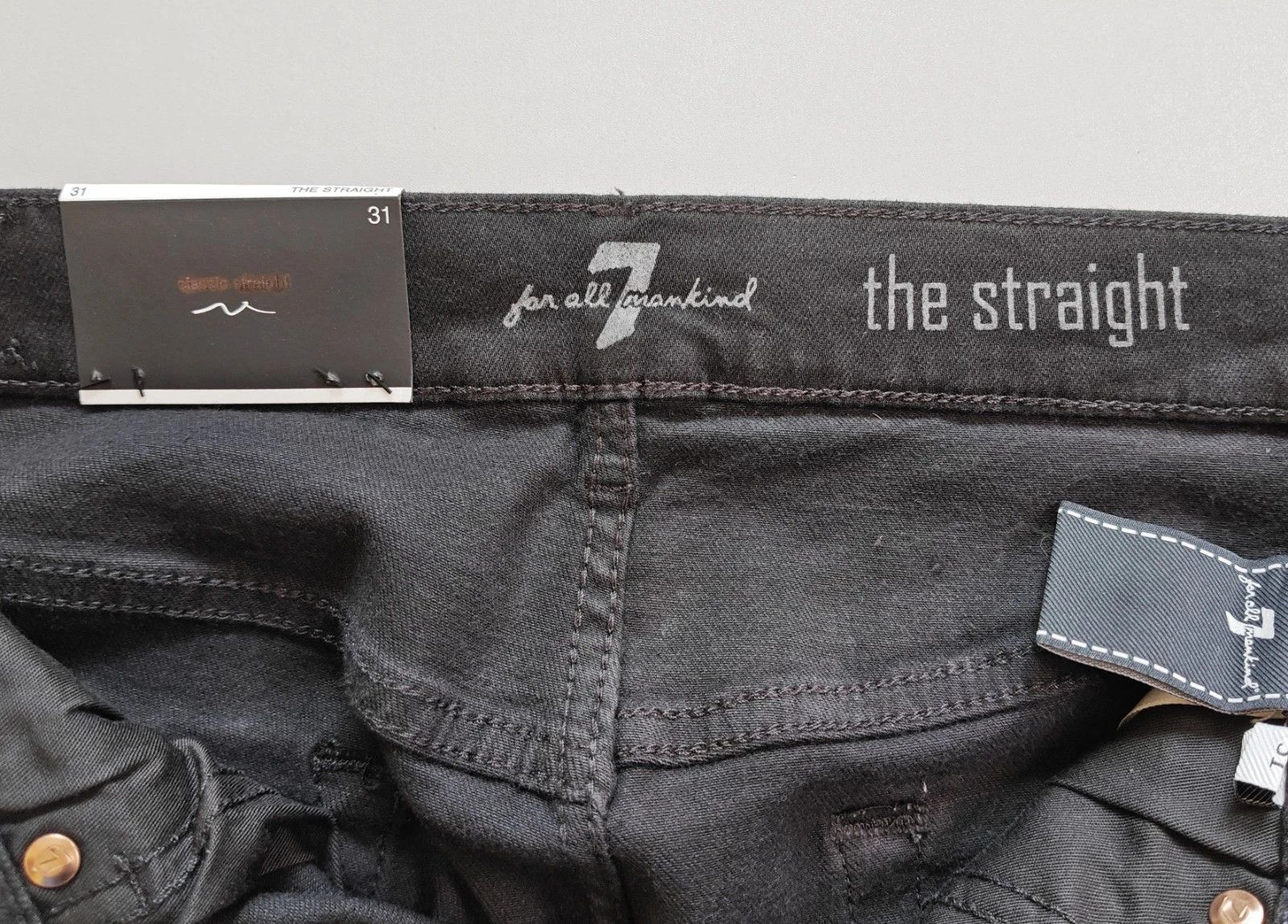 7 For All Mankind 7 For All ManKind THE STRAIGHT SQUIGGIE BLK Jeans T / 6040 Size US 31 - 8 Thumbnail