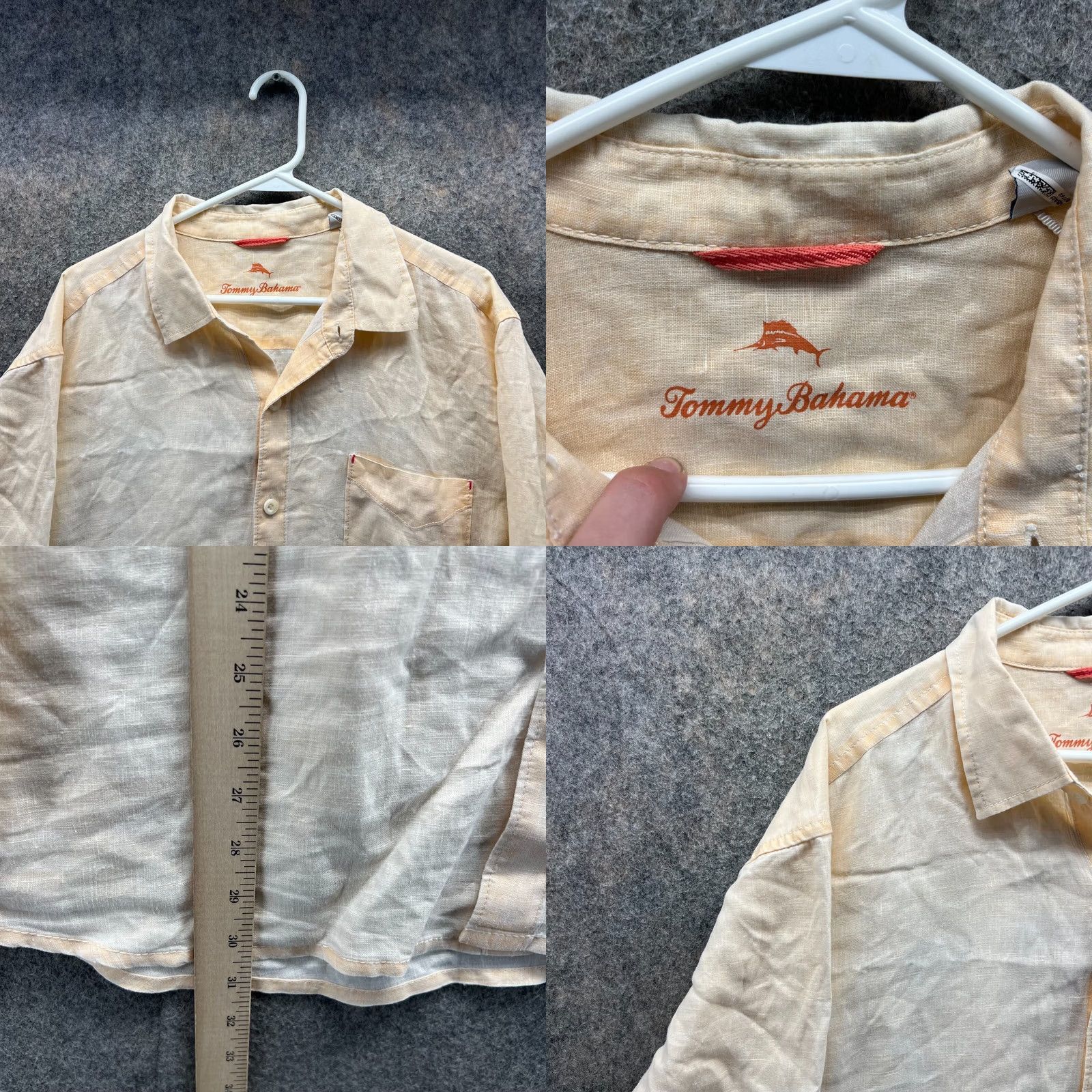 Tommy Bahama VINTAGE Tommy Bahama Shirt Men XL Orange Casual Button-Down Linen Solid Long Sleeve Size US XL / EU 56 / 4 - 8 Thumbnail