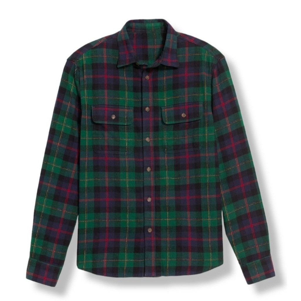 Old Navy Men's Flannel Shirt Green Blue Plaid Old Navy Size Medium JJ Size US M / EU 48-50 / 2 - 1 Thumbnail
