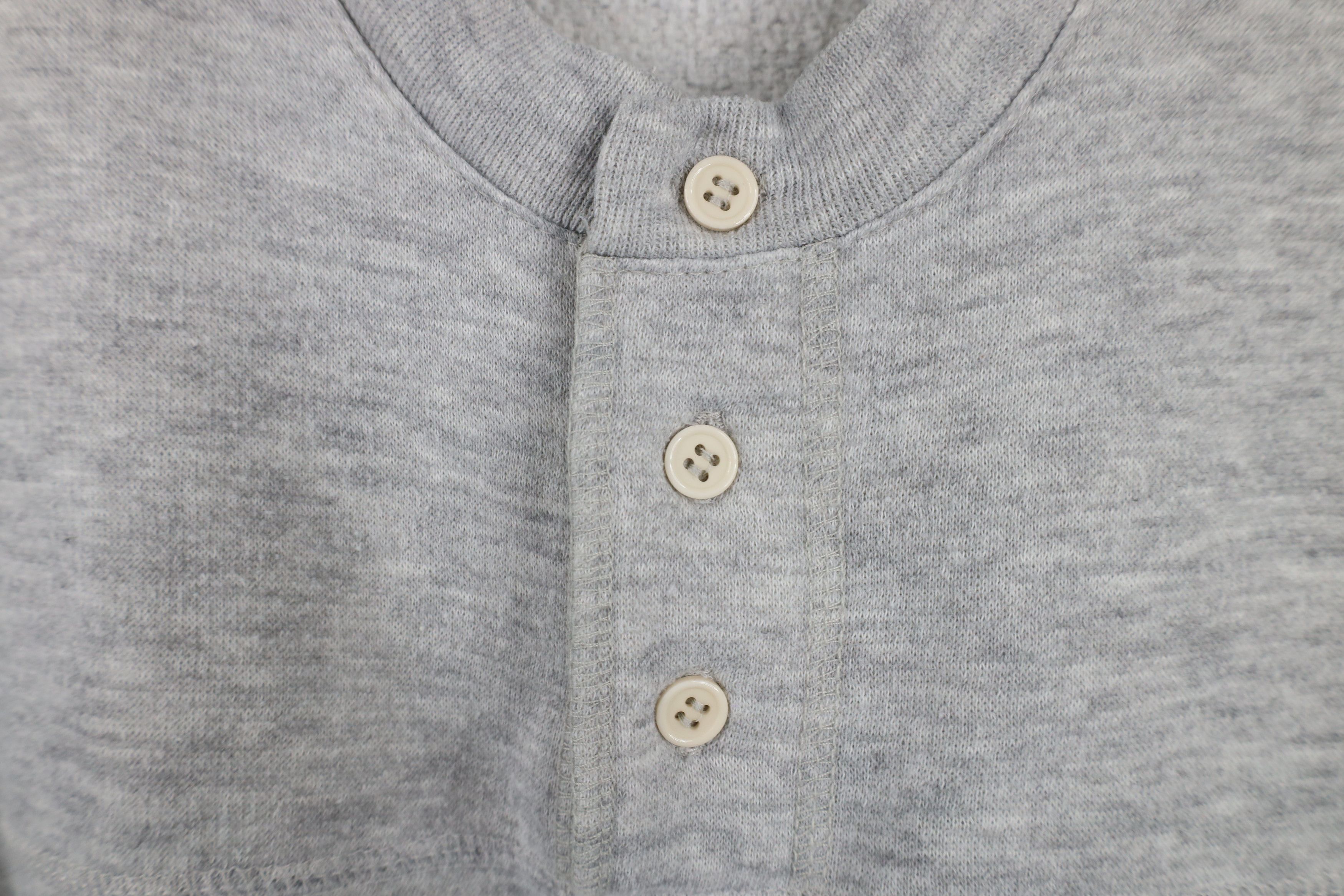 Vintage Vintage 90s Streetwear Henley Sweatshirt Heather Gray Size US M / EU 48-50 / 2 - 6 Thumbnail