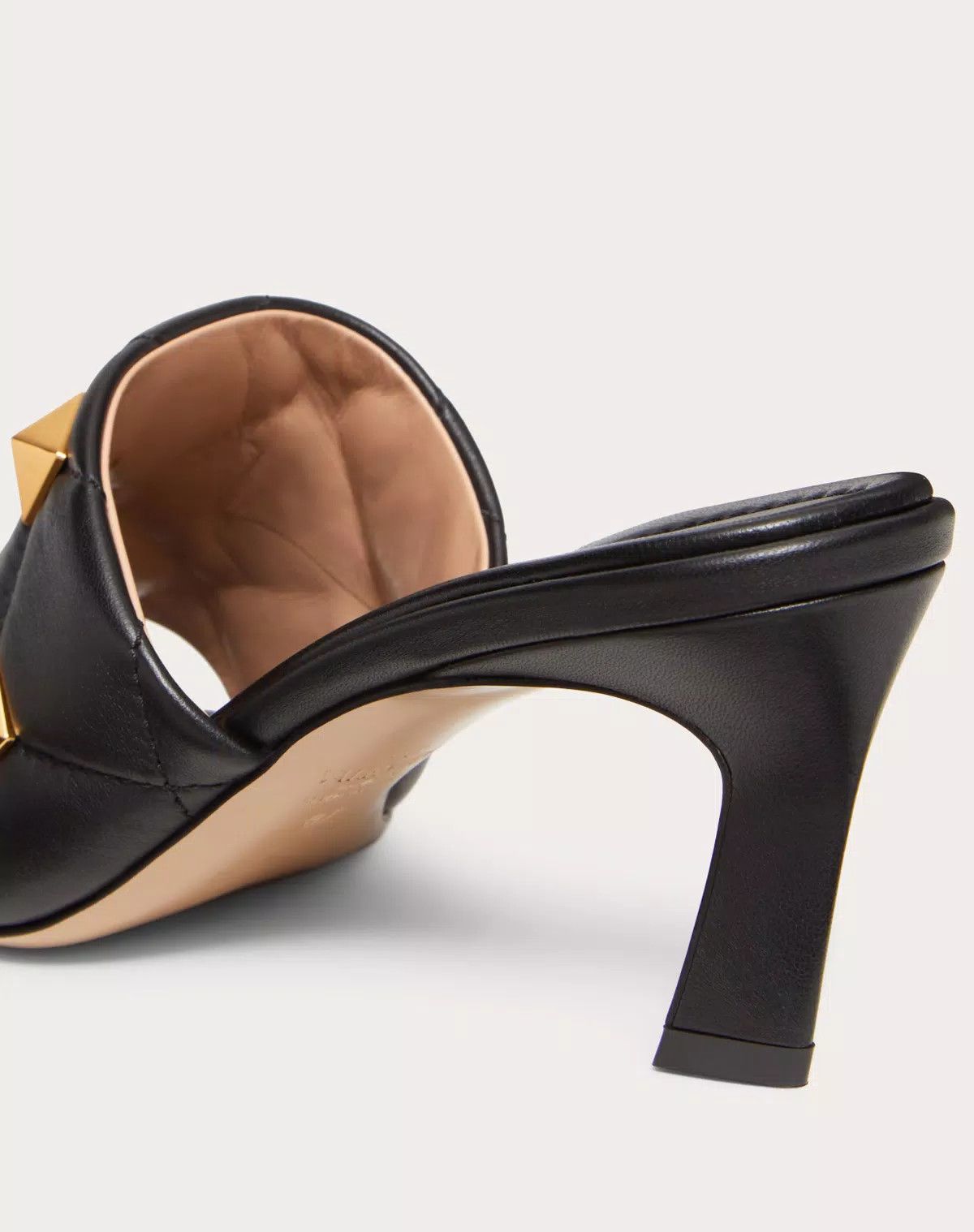 Valentino o1s1wg110625 Roman Stud Flat Slide Sandal in Black Size US 8 / IT 38 - 6 Thumbnail