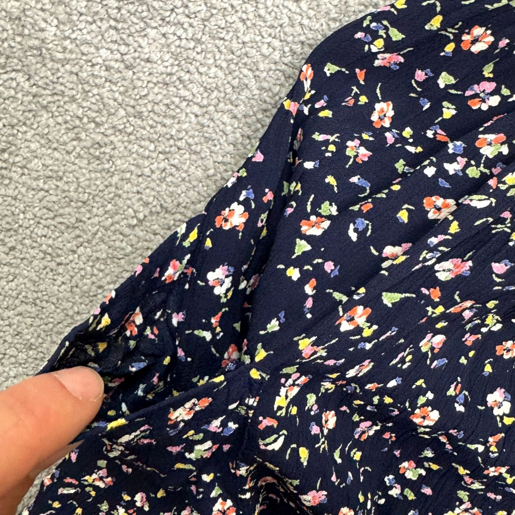 Vintage Ecote Sleeveless A-Line Fit & Flare Floral Dress Womens S Navy Blue Casual Size S / US 4 / IT 40 - 5 Thumbnail