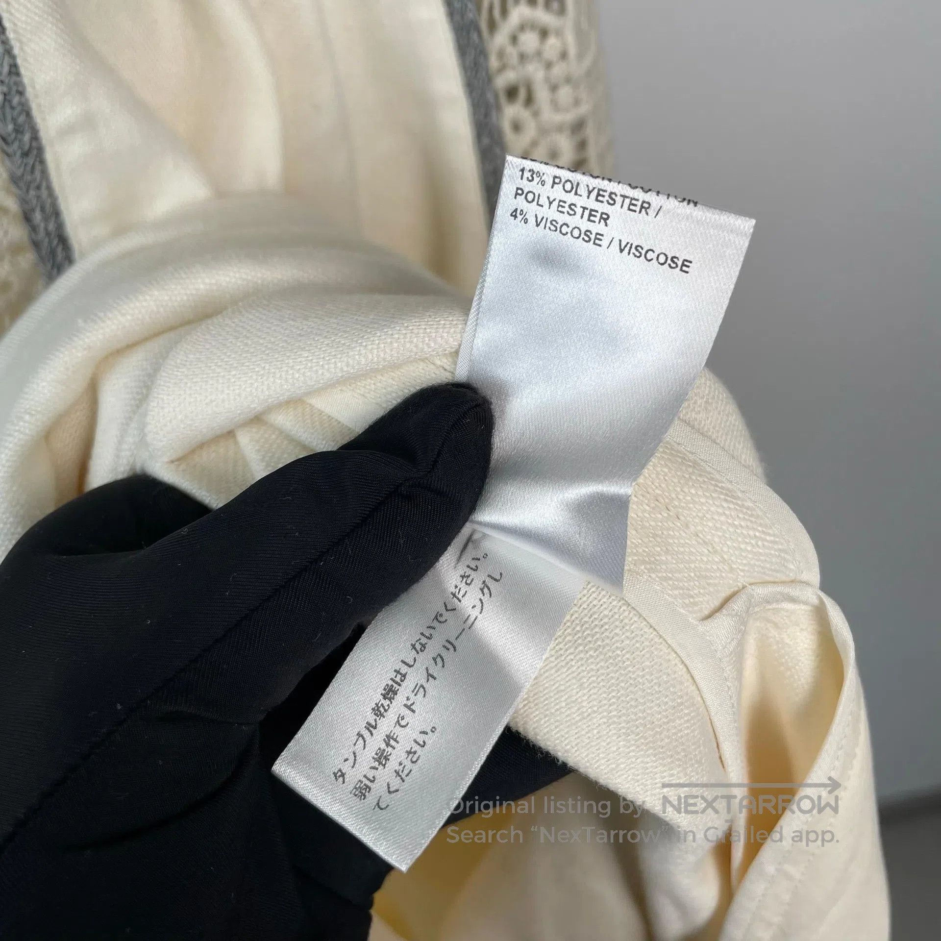Chloe Chloe Ivory white openwork carved flower dress with gray| Size XXS / US 00 / IT 34 - 8 Thumbnail