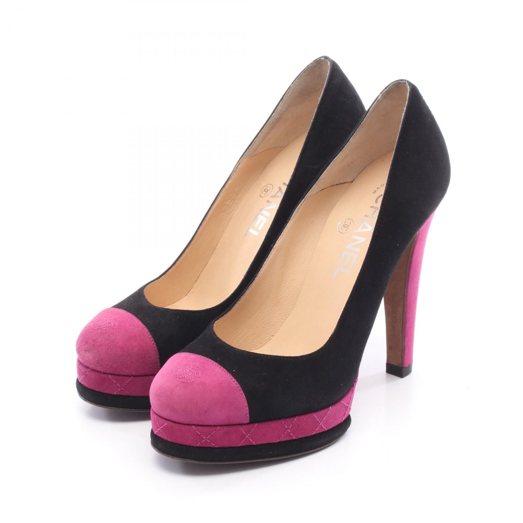 Chanel Chanel Chanel Coco Mark Suede Pumps Leather Shoes G28461 DUTY FREE for USA Size ONE SIZE - 1 Thumbnail